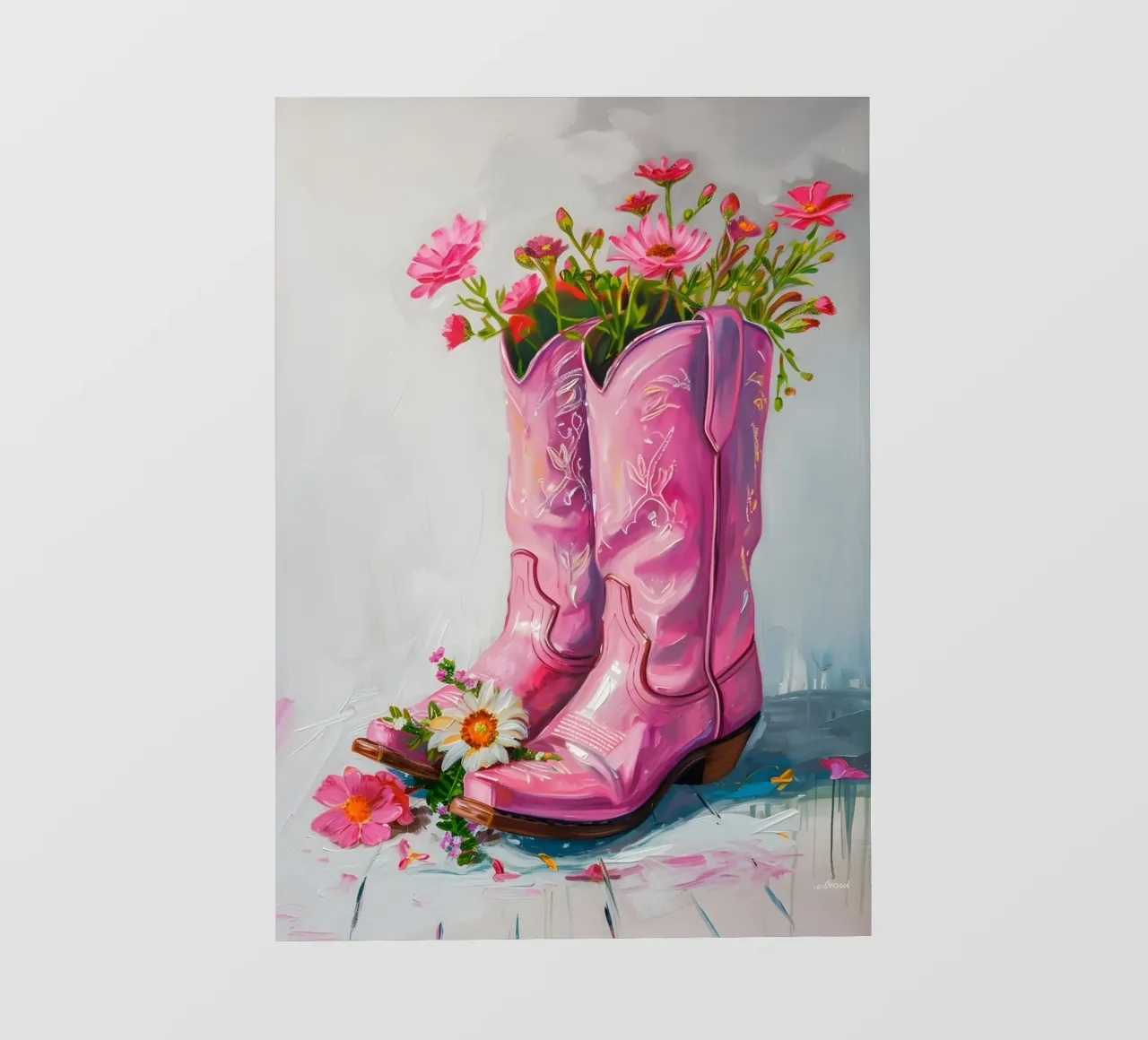 Gabad's Pink Cowboy Boots: Floral Pop Art Chic & Boho Vibes pvc cover by ClubArt