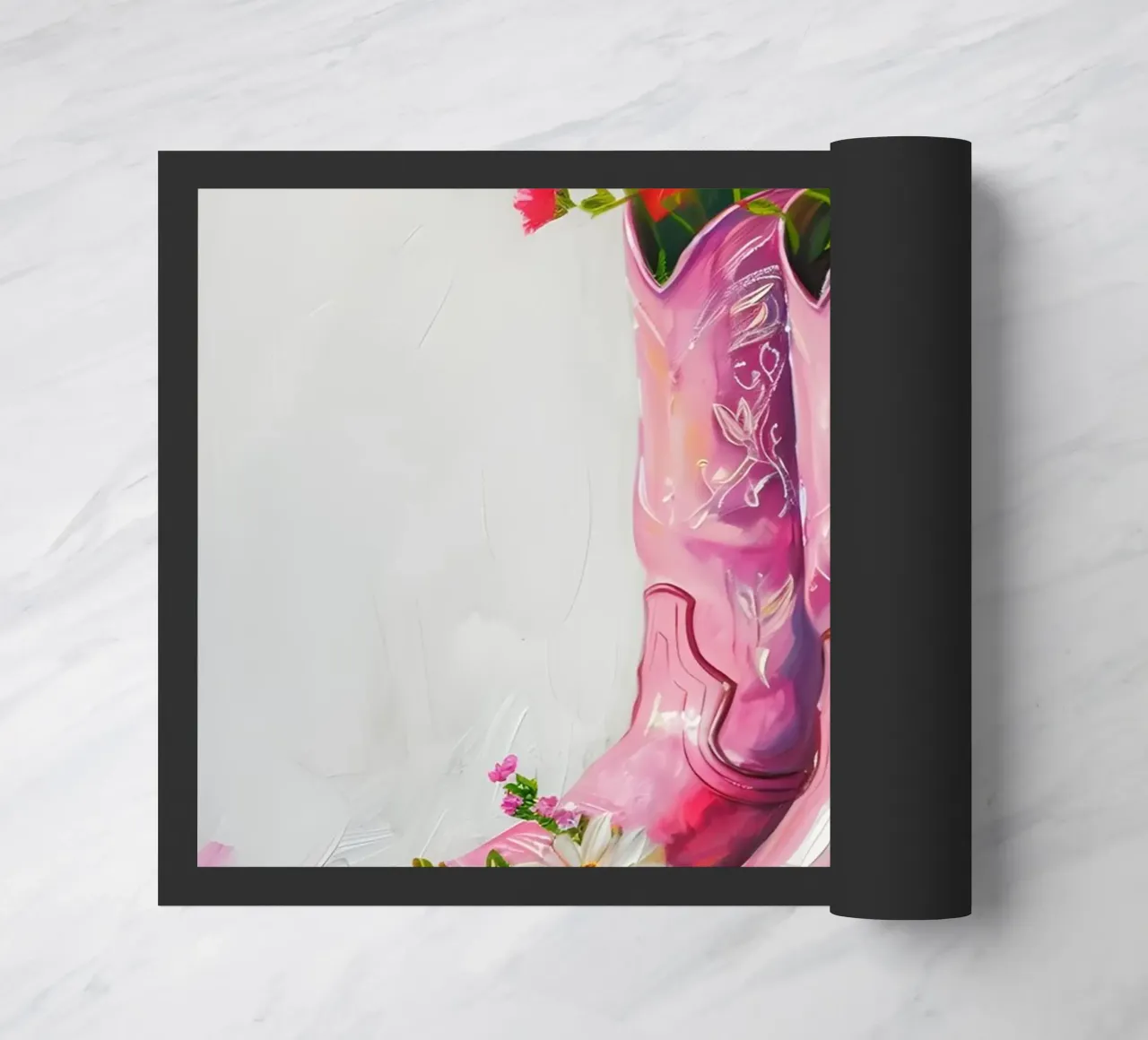 Botas vaqueras rosas de Gabad: Floral Pop Art Chic & Boho Vibes felpudo de ClubArt
