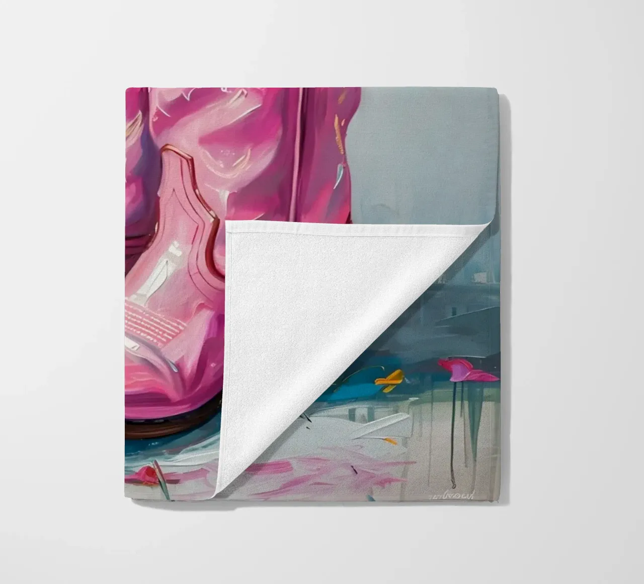 Gabad's Pink Cowboy Boots: Floral Pop Art Chic & Boho Vibes beach towel by ClubArt