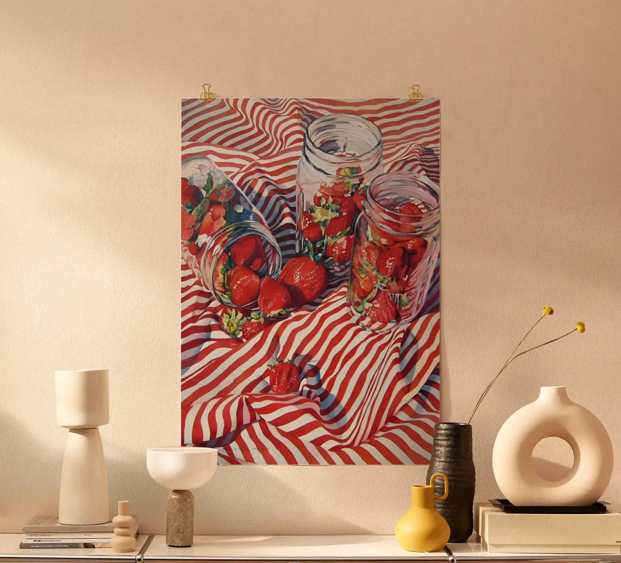 Marmellata di fragole di Susan, Natura morta, Arte alimentare realistica poster con telaio in plastica da ClubArt