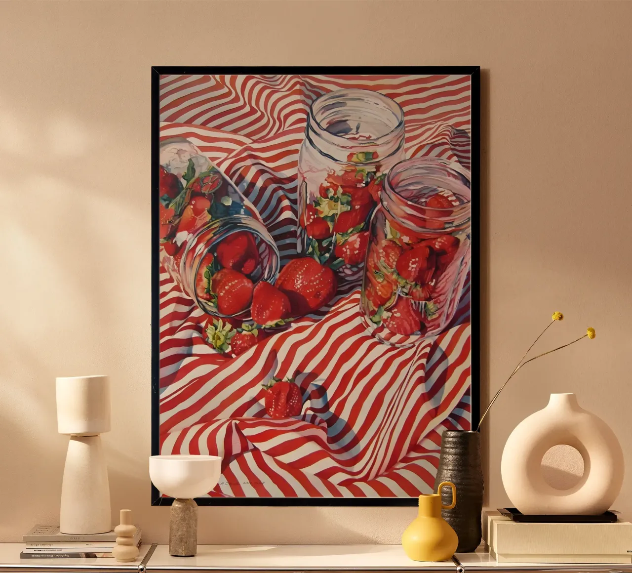 Marmellata di fragole di Susan, Natura morta, Arte alimentare realistica poster con telaio in plastica da ClubArt