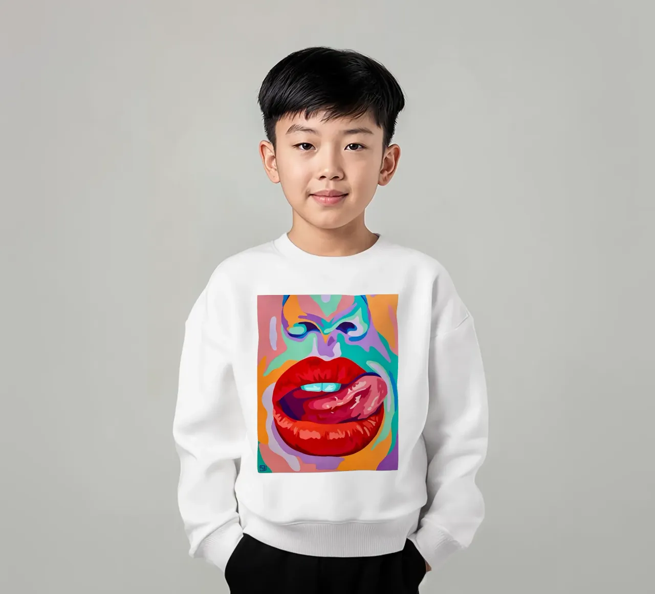 Labbra pop vibranti, arte pop, espressione audace felpa bambino da ClubArt
