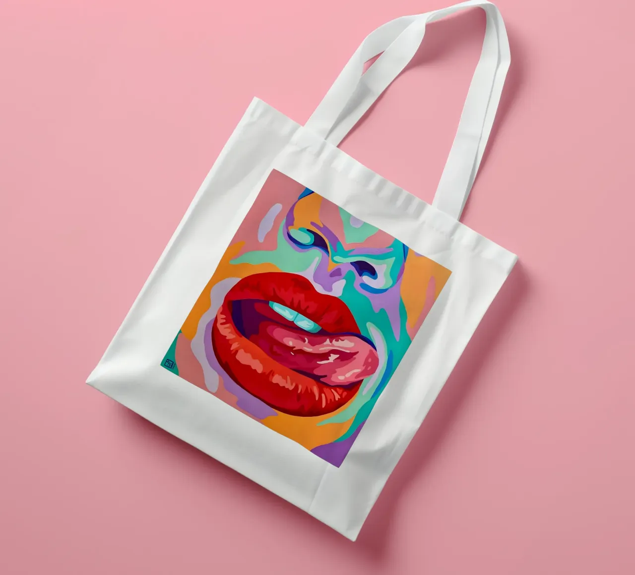 Vibrant Pop Lips, Pop Art, Bold Expression tote bag by ClubArt