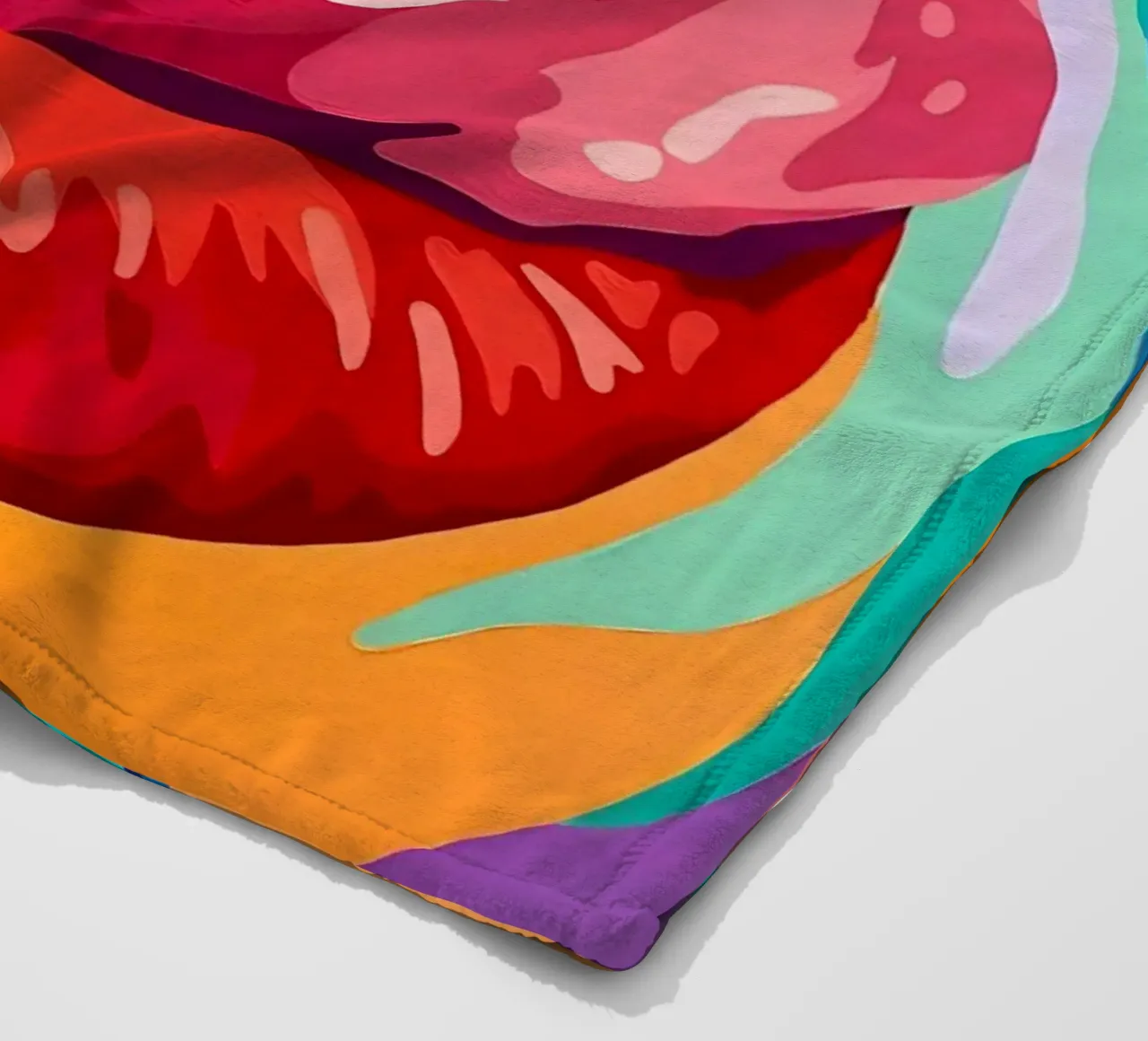 Labbra pop vibranti, arte pop, espressione audace coperta in pile da ClubArt