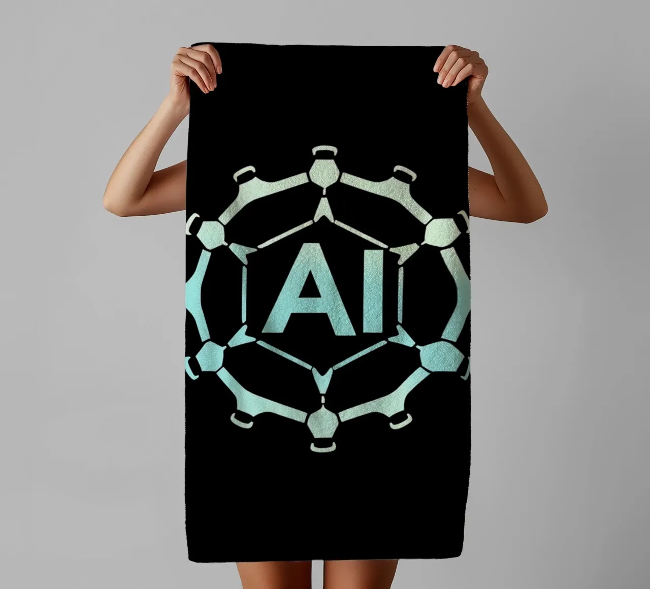 Rappresentazione creativa del logo dell'intelligenza artificiale asciugamano da bagno da DesignDoodle