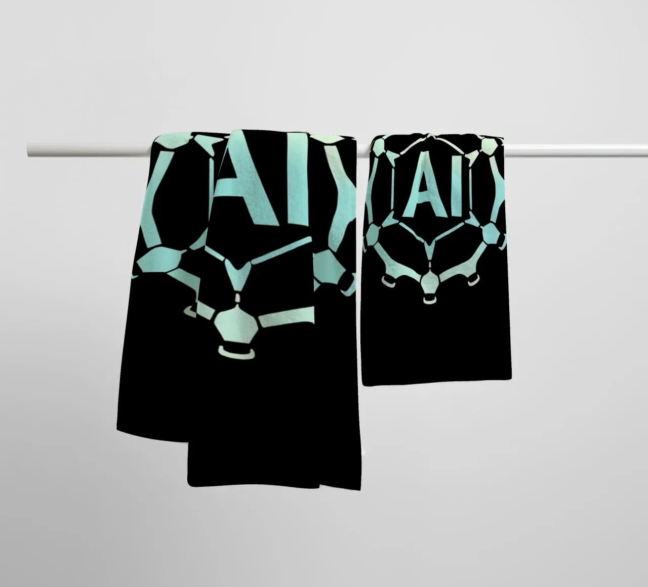 Rappresentazione creativa del logo dell'intelligenza artificiale asciugamano da bagno da DesignDoodle