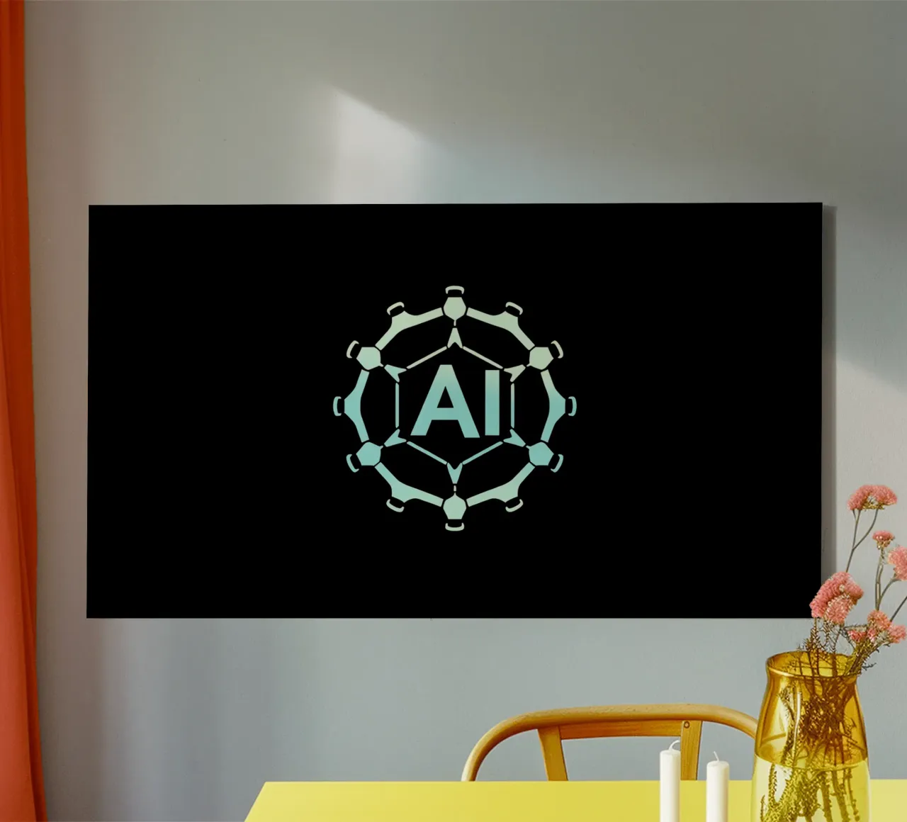 Creative representation of artificial intelligence logo canvas with Floater frame by DesignDoodle