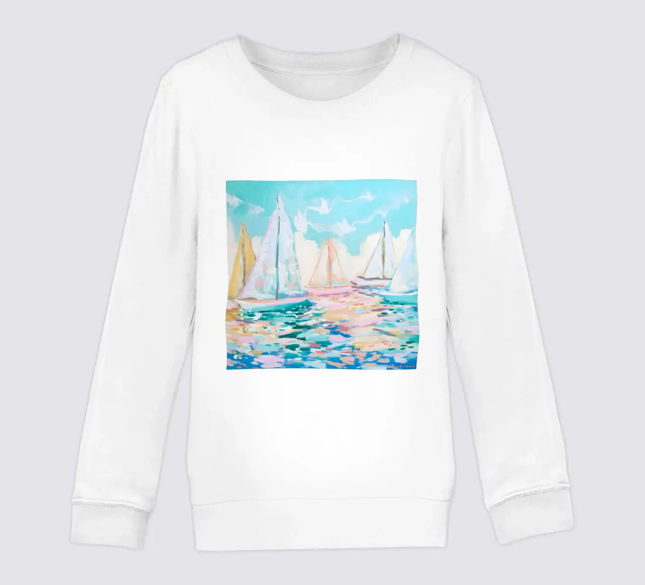Jessica Mingo Sailboat Regatta Art Print - Impression impressionniste de la mer sweat enfant de ClubArt