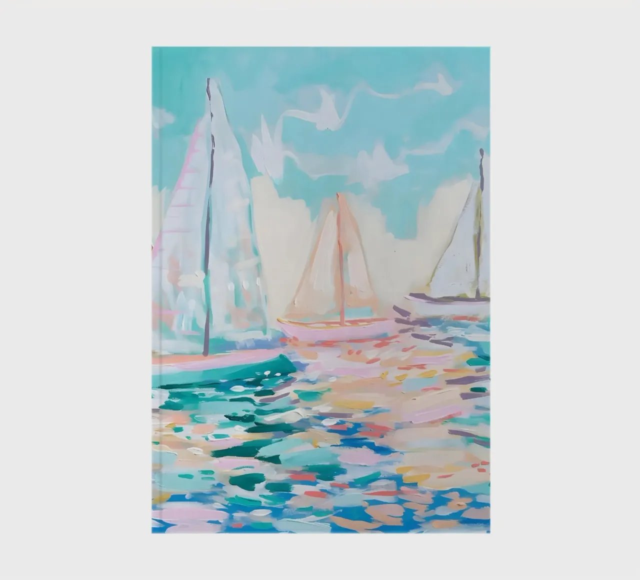Jessica Mingo Sailboat Regatta Art Print - Impression impressionniste de la mer carnet de notes de ClubArt