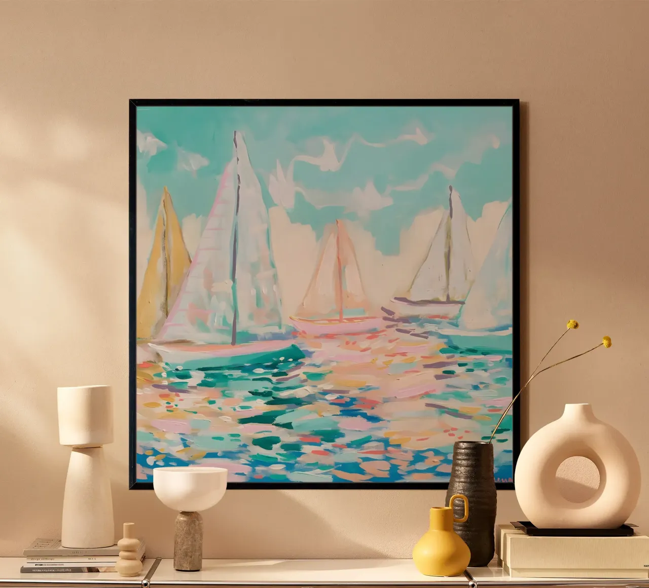 Jessica Mingo Sailboat Regatta Art Print - Impression impressionniste de la mer hahnemühle de ClubArt