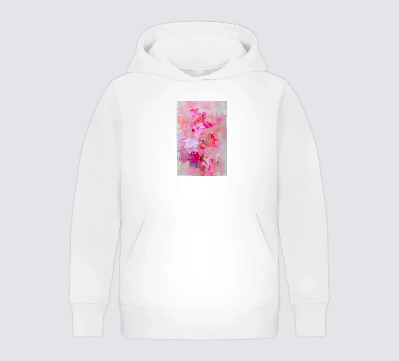 Pink Floral Abstract Impasto Art Print - Modern Bloom kids hoodie by ClubArt