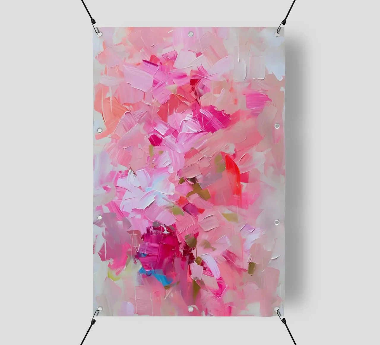 Pink Floral Abstract Impasto Art Print - Modern Bloom pvc cover by ClubArt
