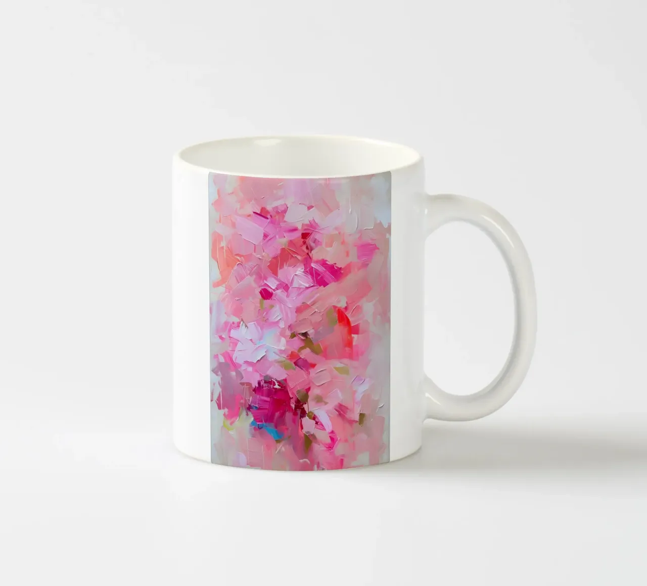 Roze Florale Abstracte Impasto Kunstdruk - Modern Bloom keramische mok van ClubArt