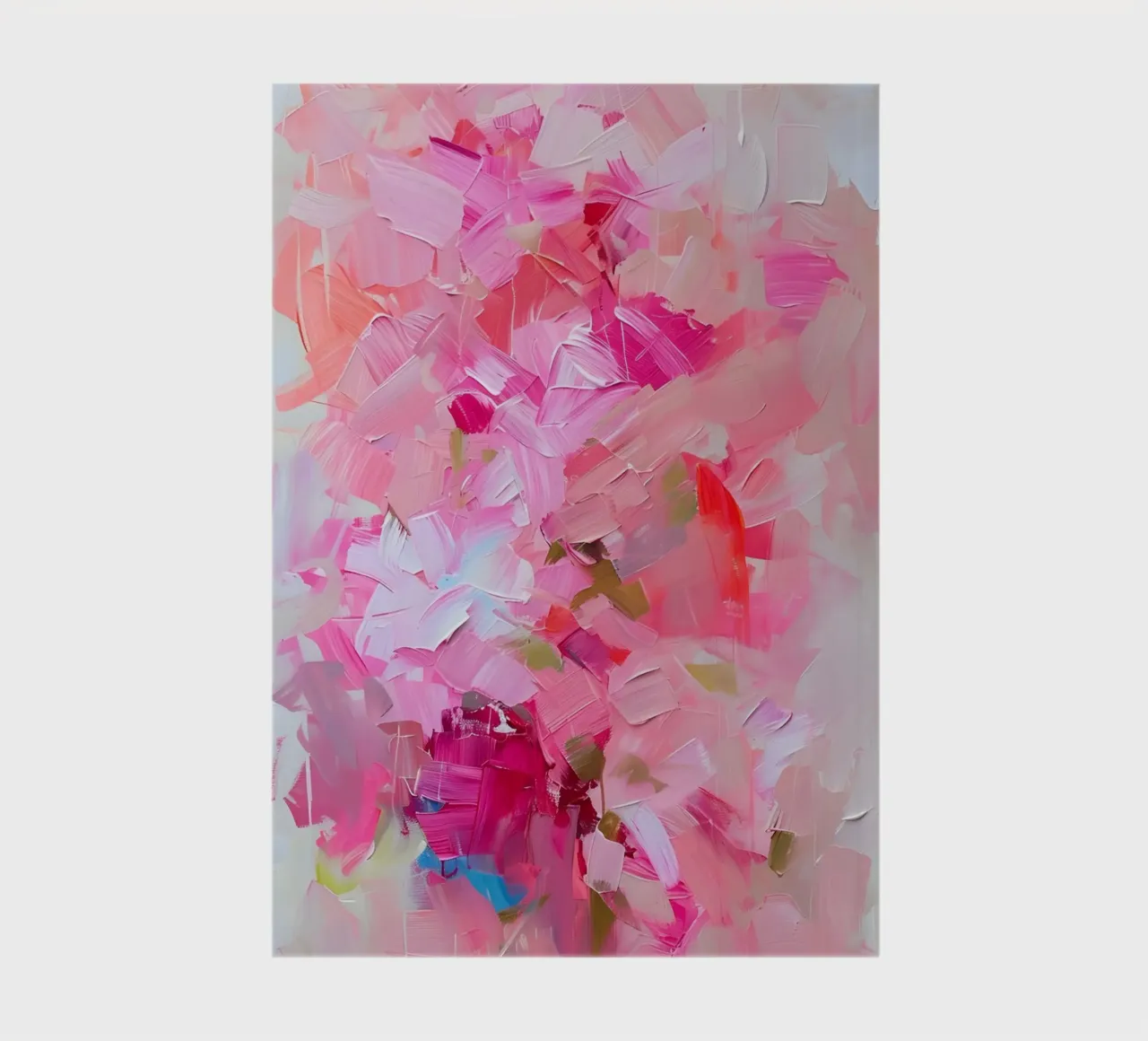 Pink Floral Abstract Impasto Art Print - Modern Bloom notebook by ClubArt