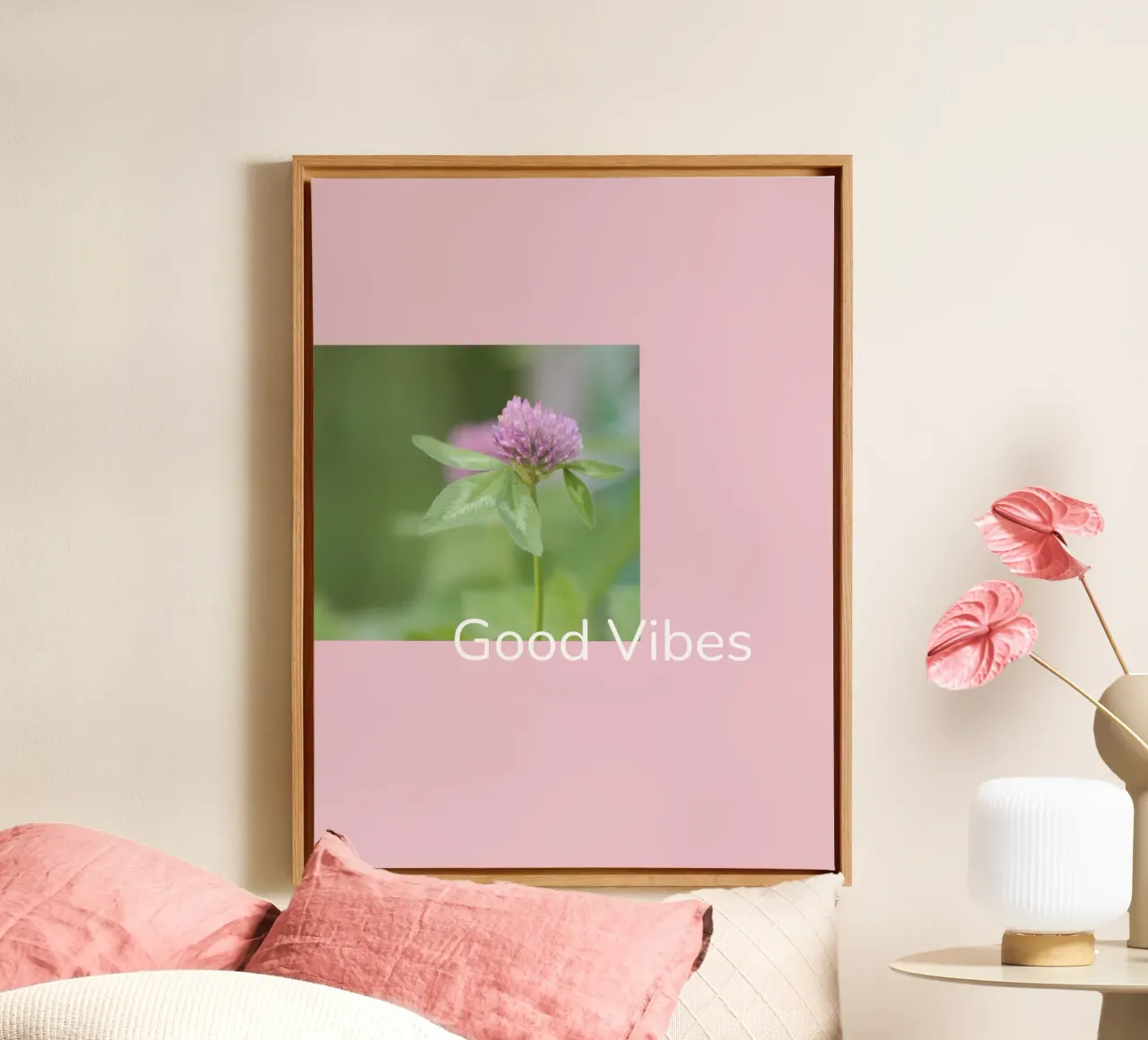 Good Vibes canvas with Floater frame by Kreativernetzt