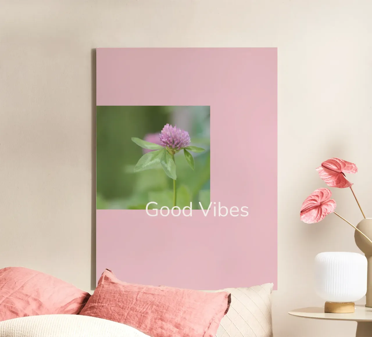 Good Vibes canvas with Floater frame by Kreativernetzt