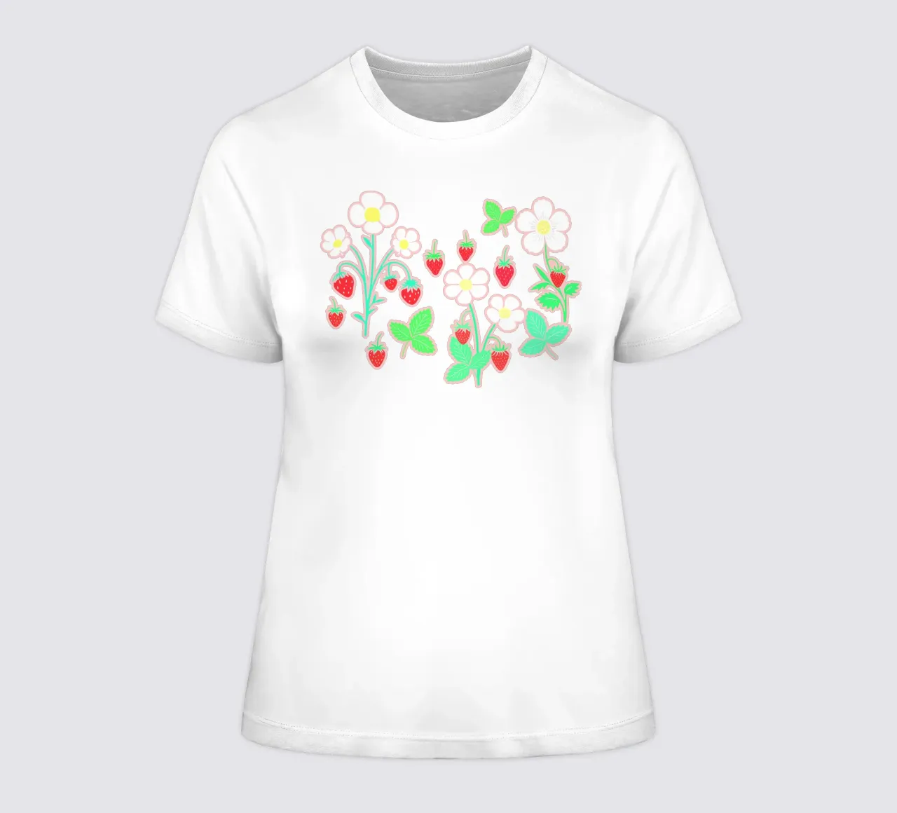 Wilde Erdbeeren Blush Pink Frauen T-Shirt von SilverPegasus