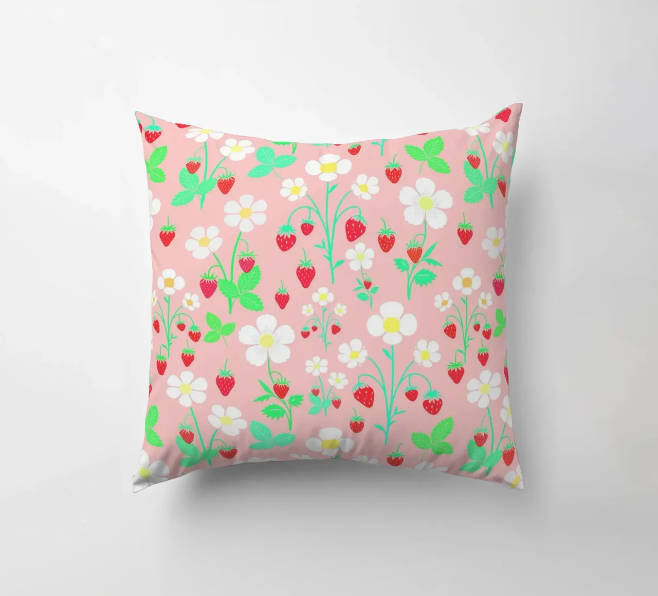 Fragole selvatiche rosa confetto cuscino da SilverPegasus