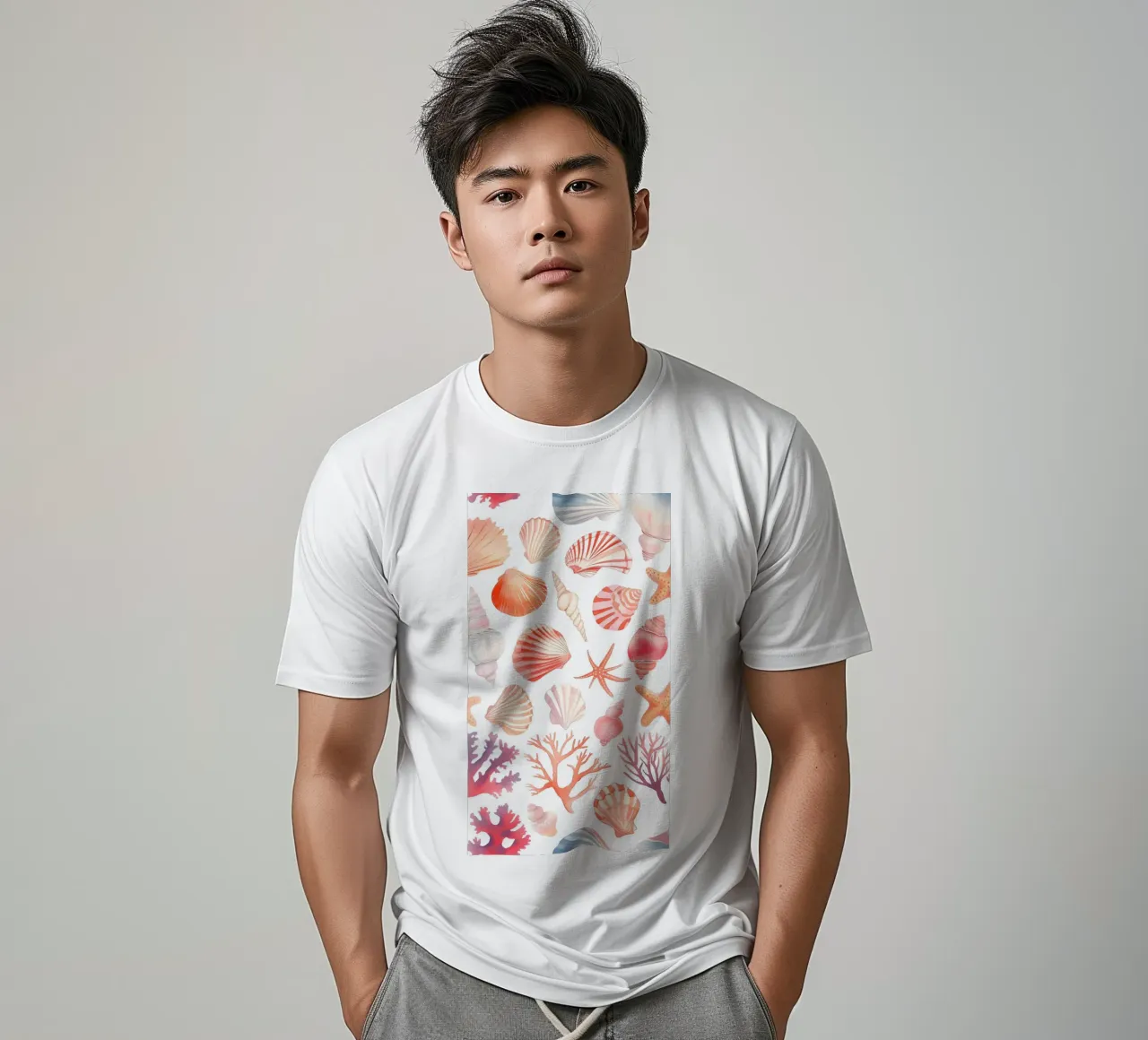 Imprimé à motifs de coquillages et de coraux - Coastal Vibes t-shirt de ClubArt