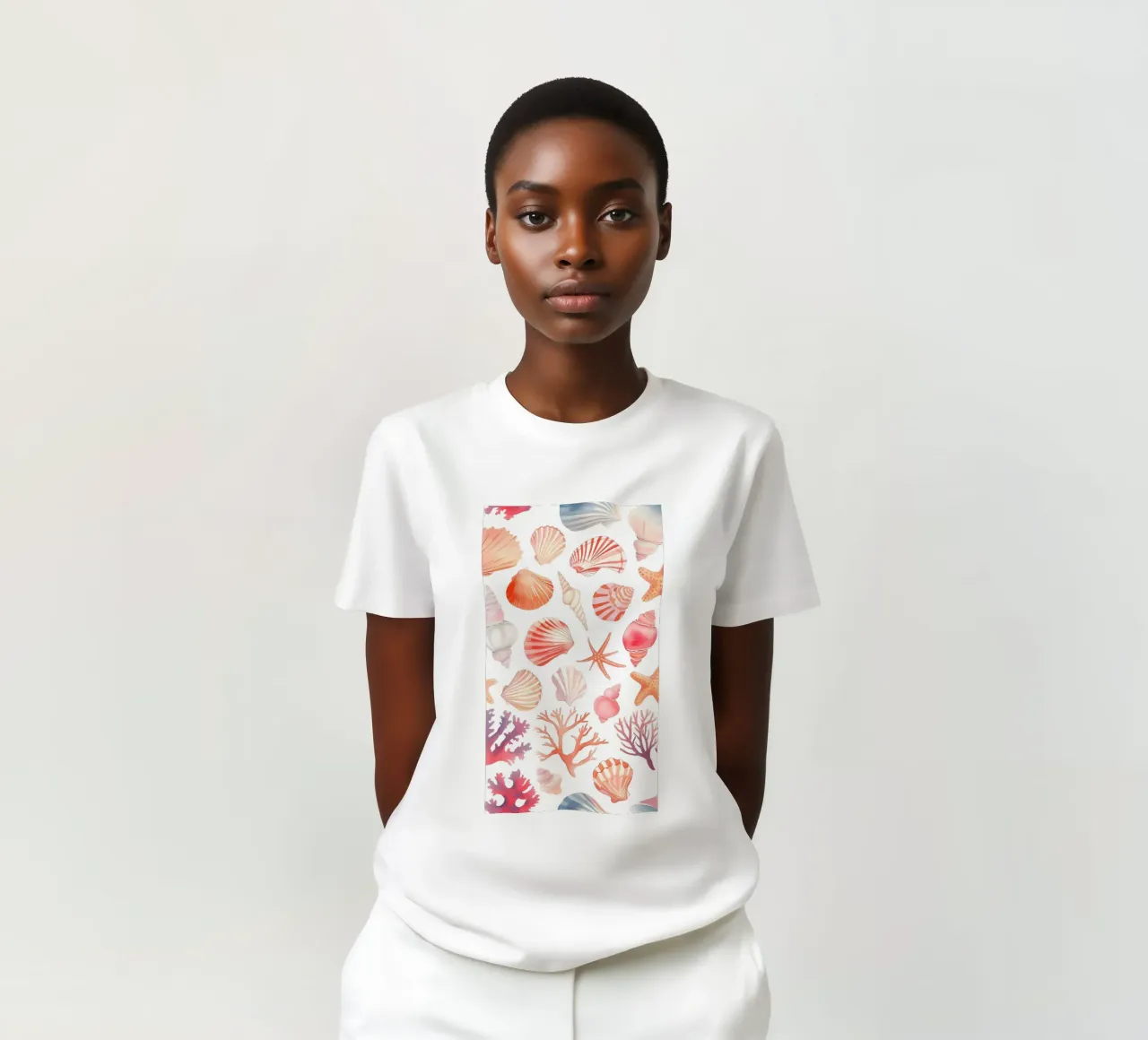 Imprimé à motifs de coquillages et de coraux - Coastal Vibes t-shirt de ClubArt
