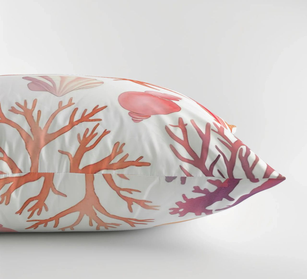 Nautical Seashell & Coral Pattern Print - Coastal Vibes decorative cushion by ClubArt