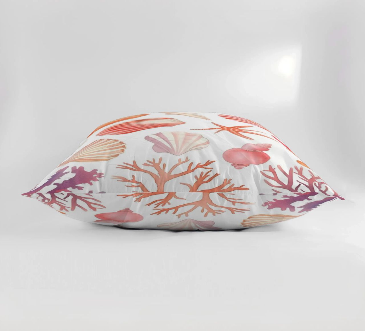 Nautical Seashell & Coral Pattern Print - Coastal Vibes decorative cushion by ClubArt