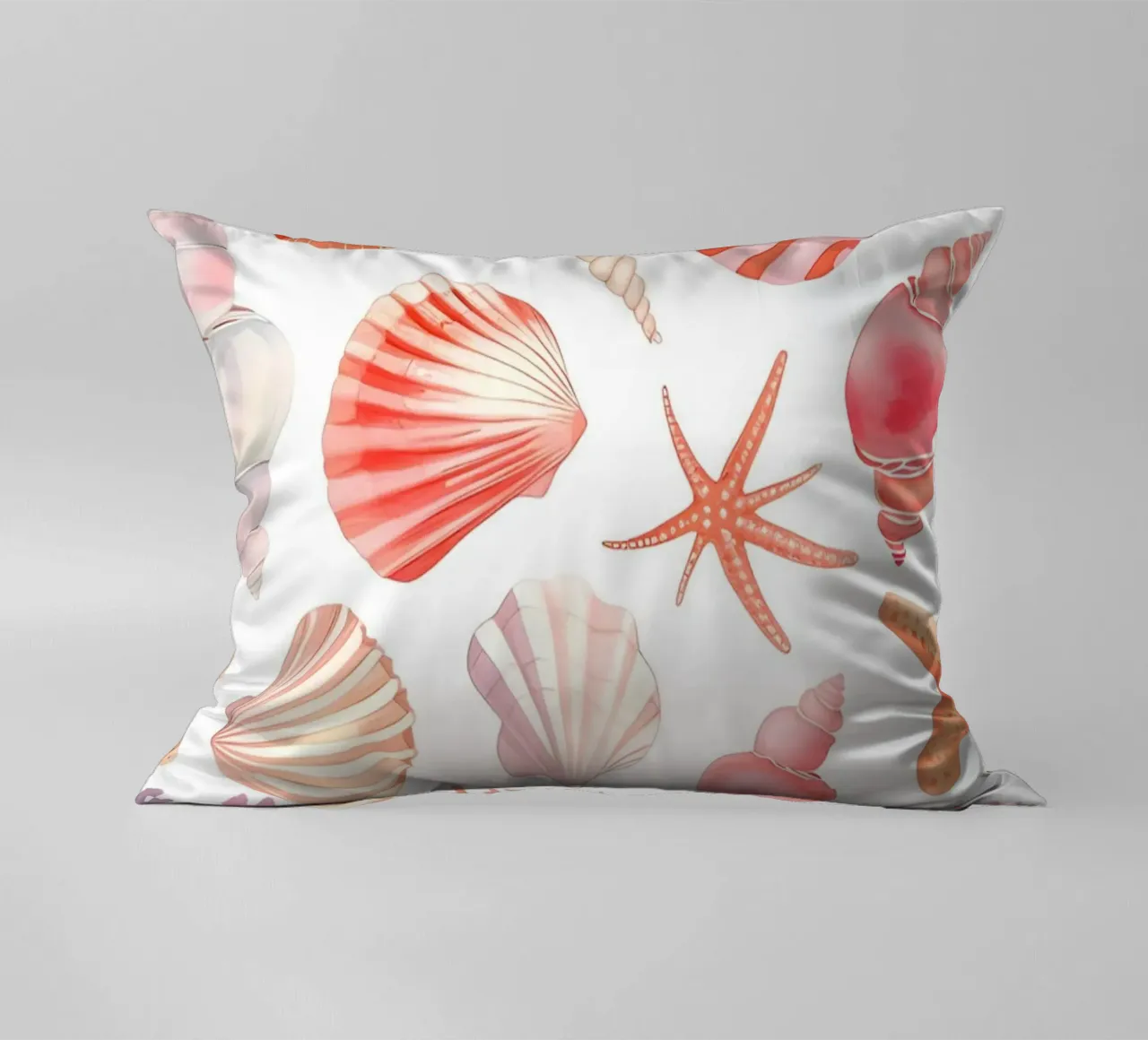 Imprimé à motifs de coquillages et de coraux - Coastal Vibes coussin de ClubArt