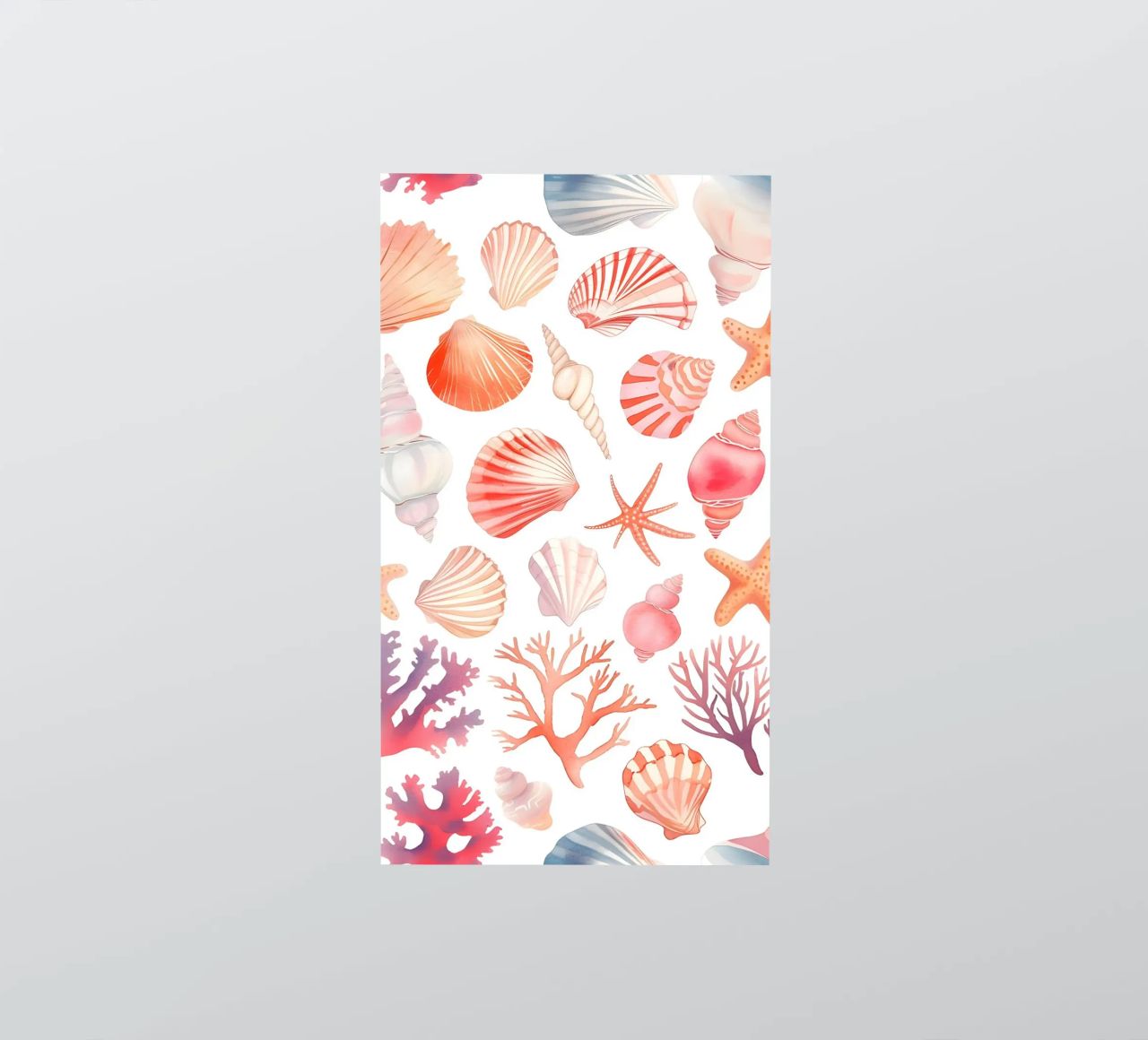 Nautical Seashell & Coral Pattern Print - Coastal Vibes sticker by ClubArt