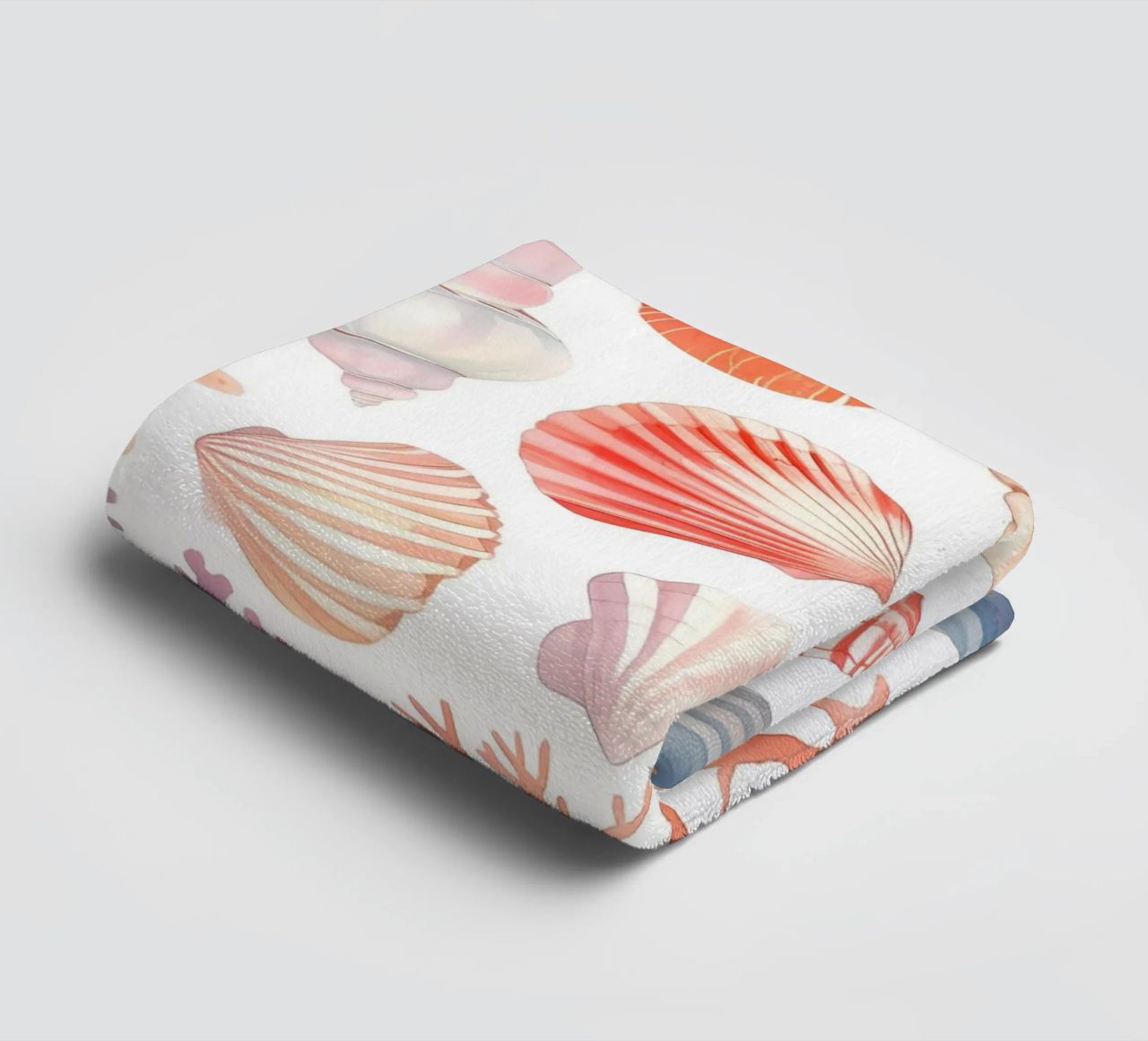 Nautical Seashell & Coral Pattern Print - Coastal Vibes towel by ClubArt