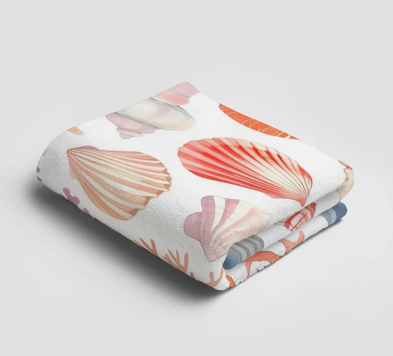 Nautical Seashell & Coral Pattern Print - Coastal Vibes towel by ClubArt