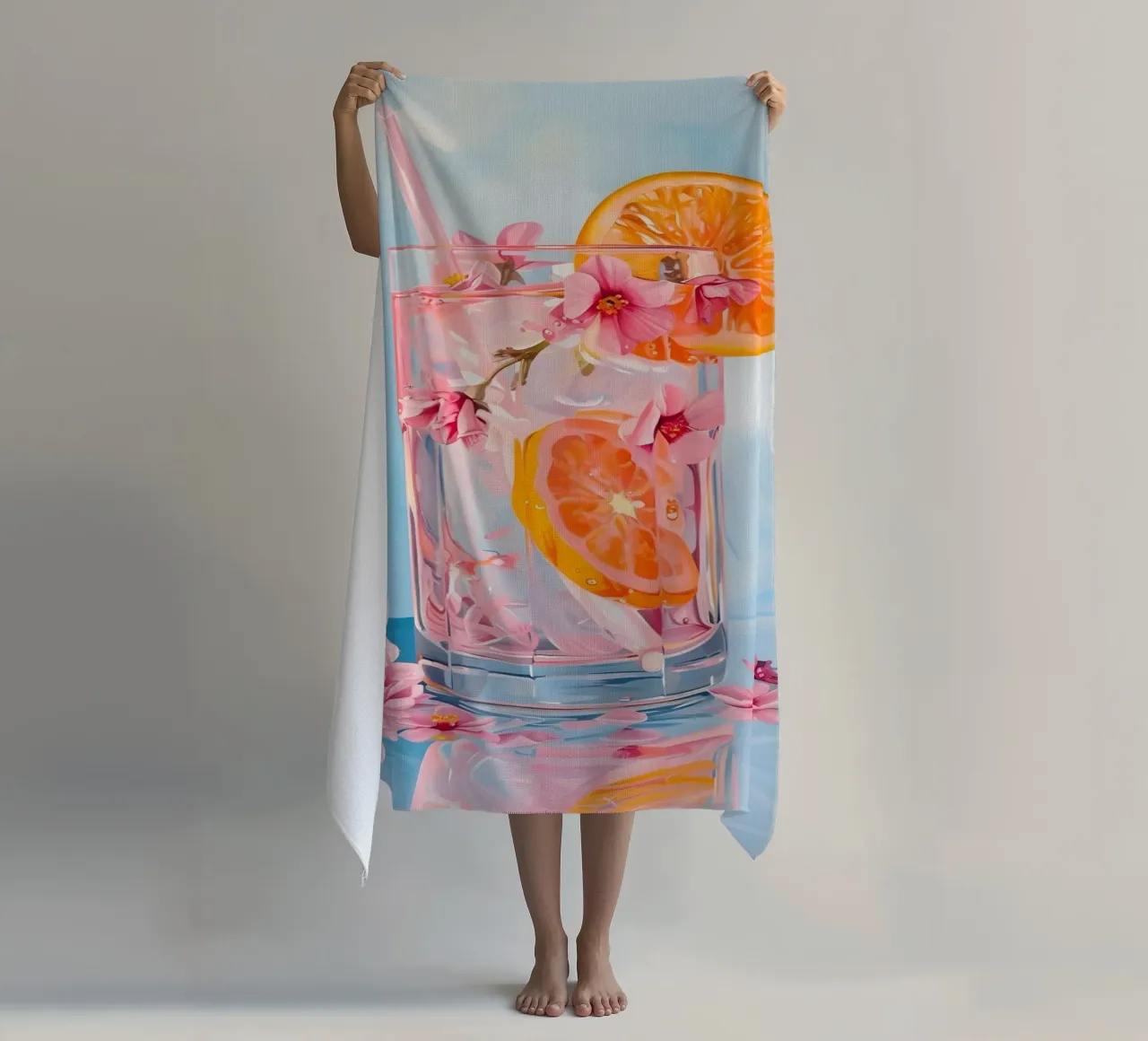 Chun Yu Guan Citrus Blossom Drink Art Print - Refreshing beach towel by ClubArt