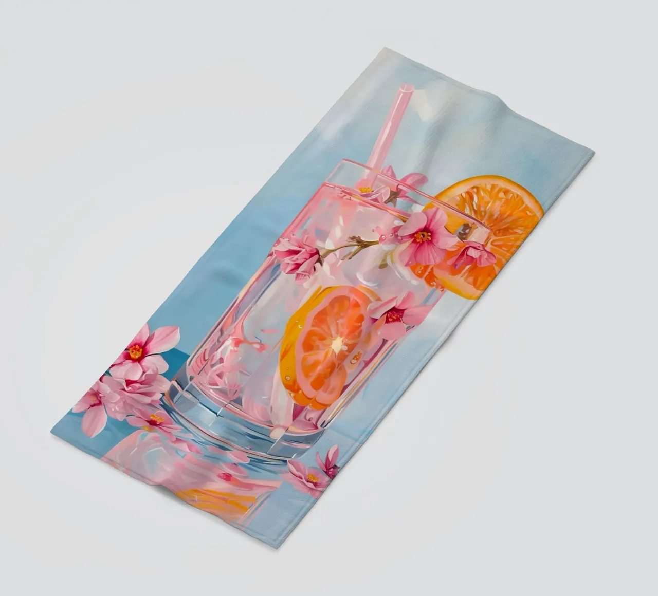 Chun Yu Guan Citrus Blossom Drink Art Print - Refreshing beach towel by ClubArt