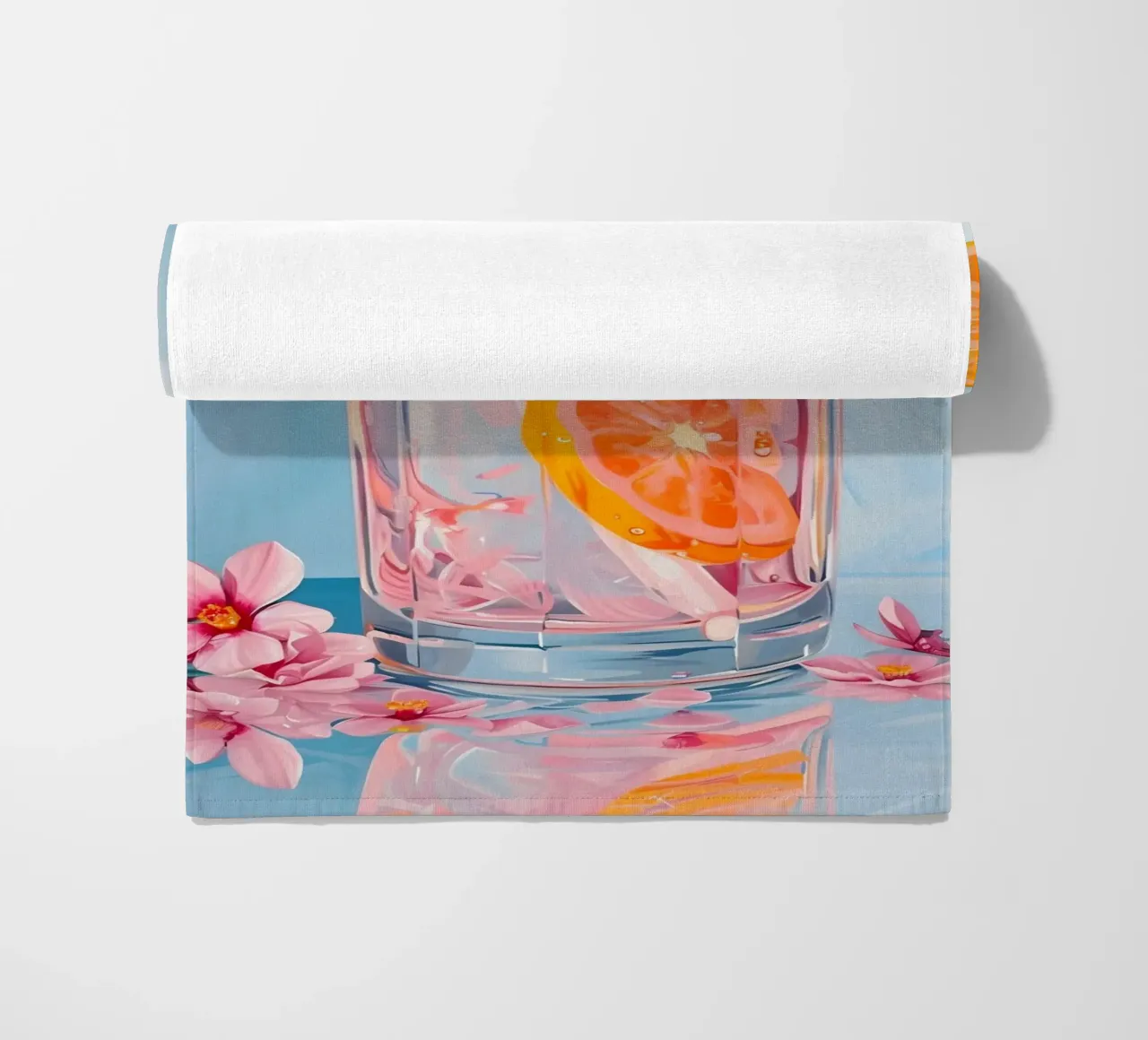 Chun Yu Guan Citrus Blossom Drink Art Print - Refreshing beach towel by ClubArt
