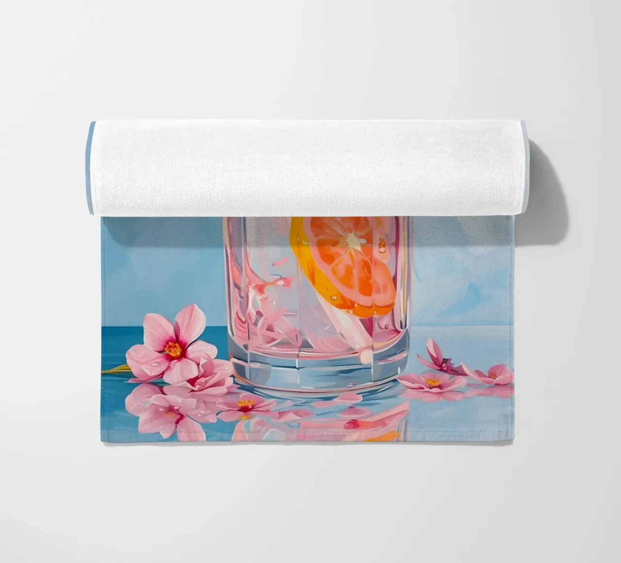 Chun Yu Guan Citrus Blossom Drink Art Print - Refreshing beach towel by ClubArt