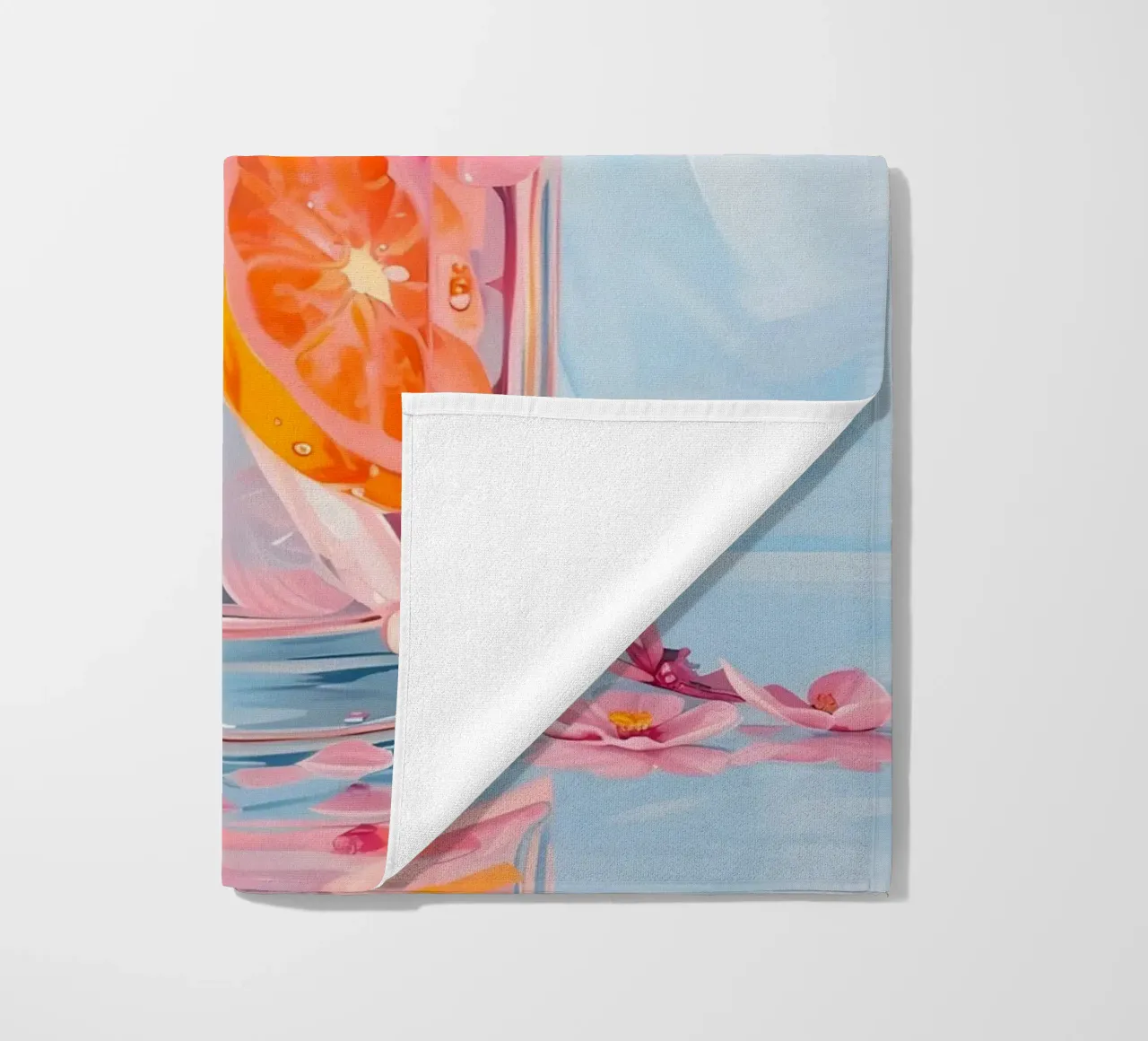 Chun Yu Guan Citrus Blossom Drink Art Print - Refreshing beach towel by ClubArt