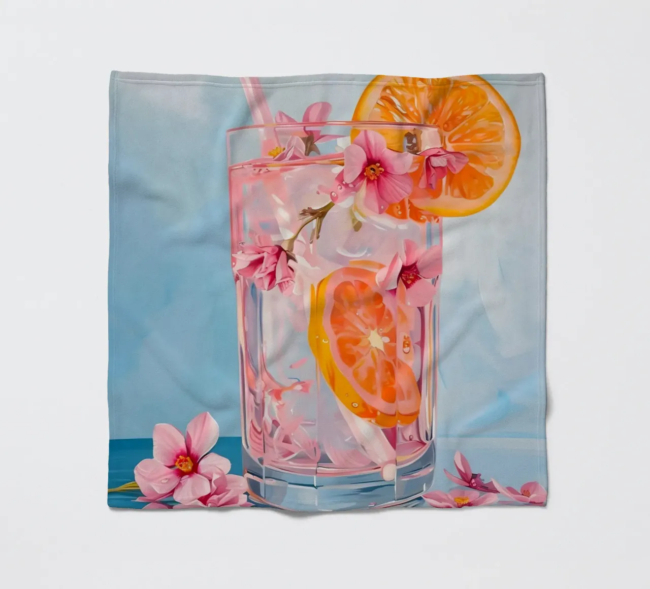 Chun Yu Guan Zitrusblüten Getränk Kunstdruck - Erfrischend Fleecedecke von ClubArt