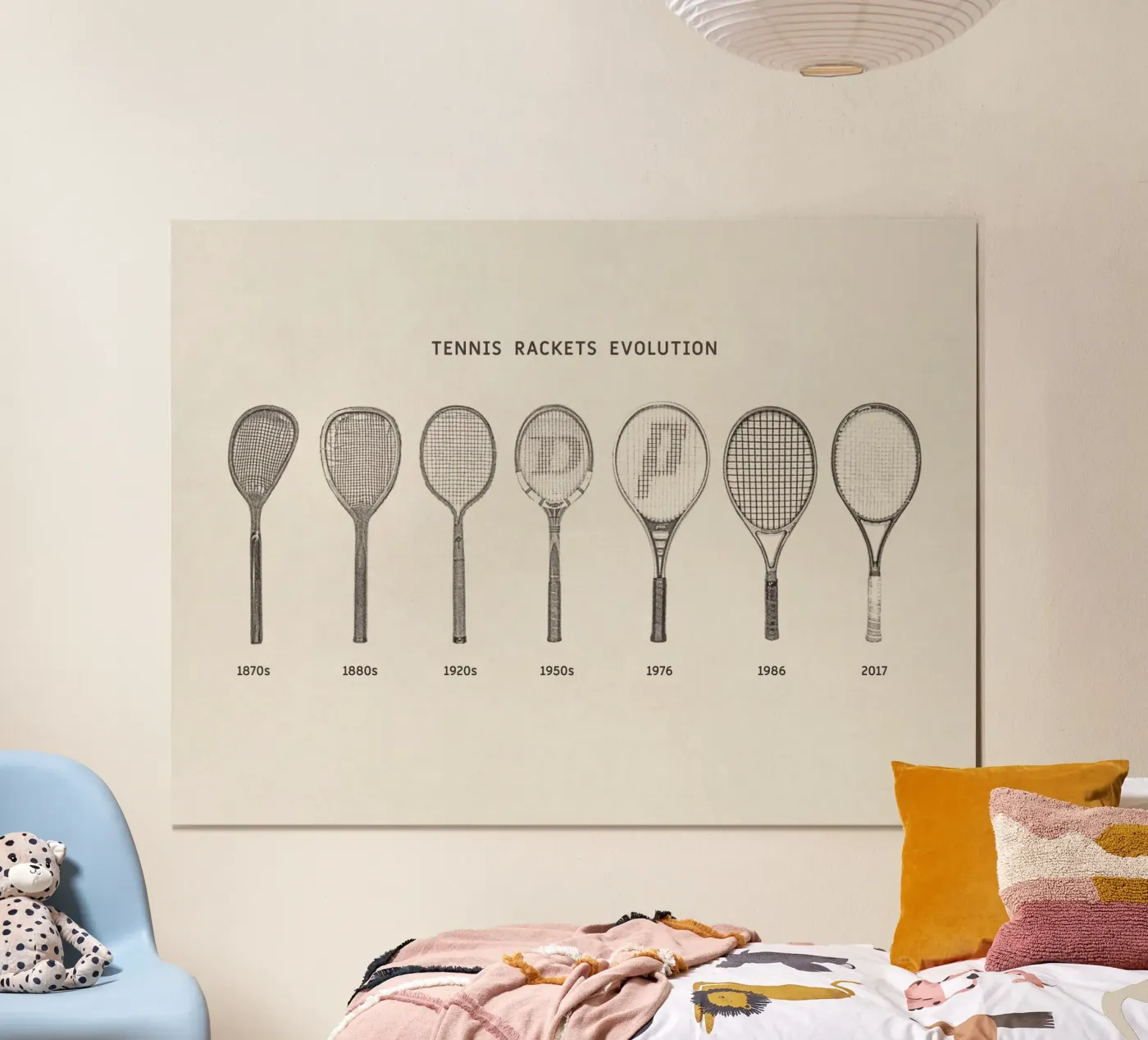 Tennis Rackets Evolution poster by Apolo Prints