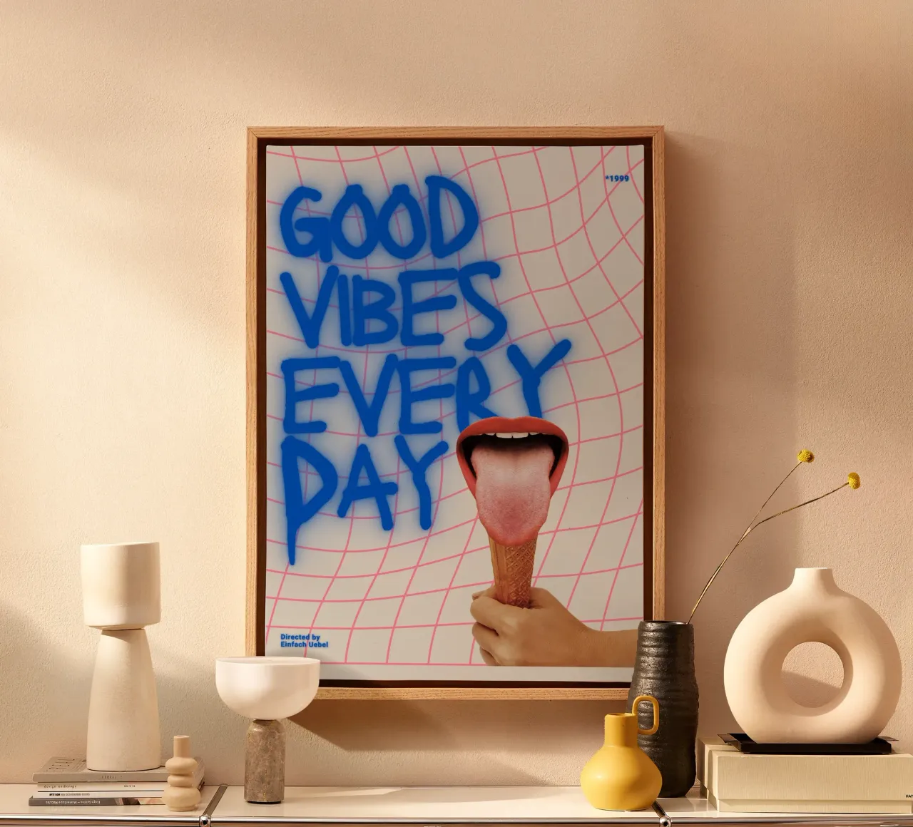 GOOD VIBES EVERY DAY tela con Cornice a cassetta da Einfach Uebel