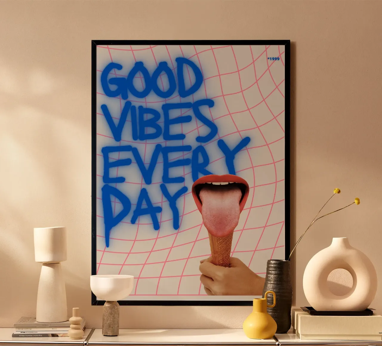 GOOD VIBES EVERY DAY poster con telaio in plastica da Einfach Uebel