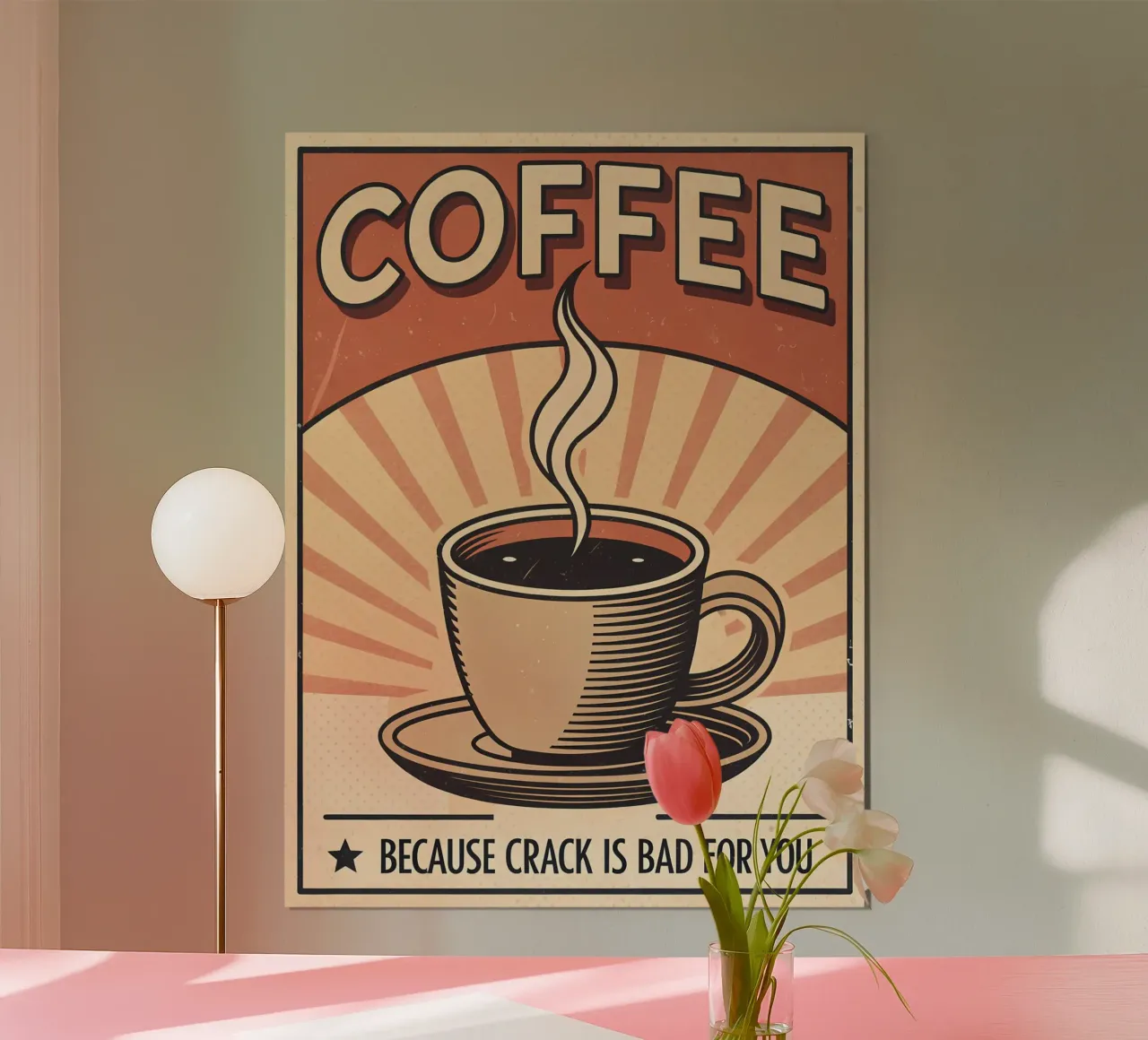 Divertente design retrò del caffè carta hahnemühle da Jester Krew Art