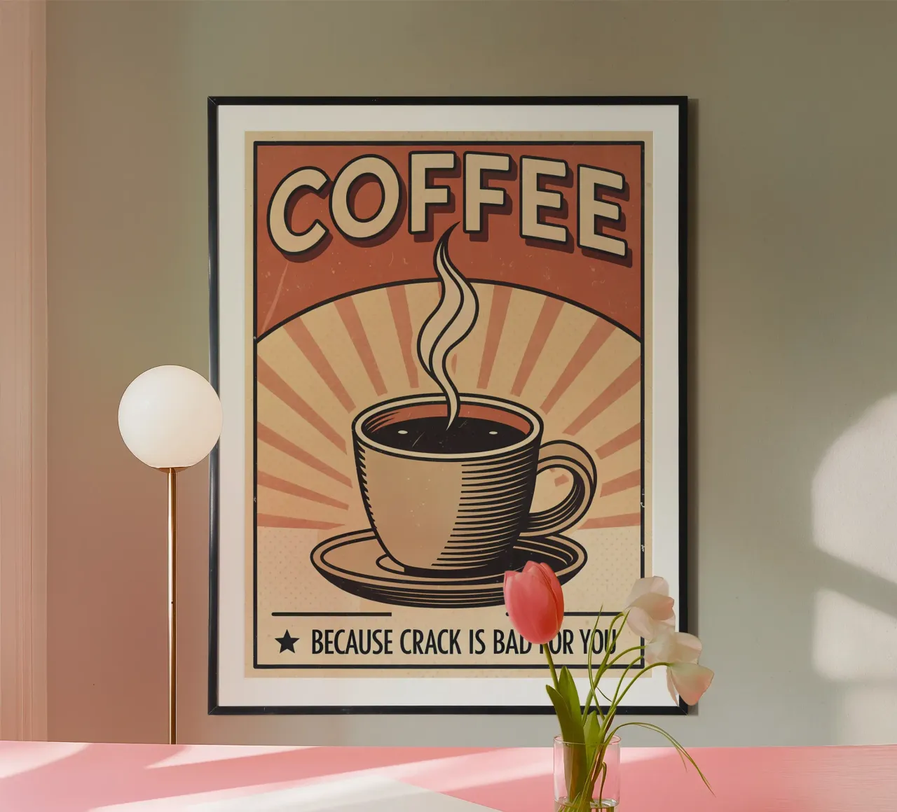 Divertente design retrò del caffè carta hahnemühle da Jester Krew Art