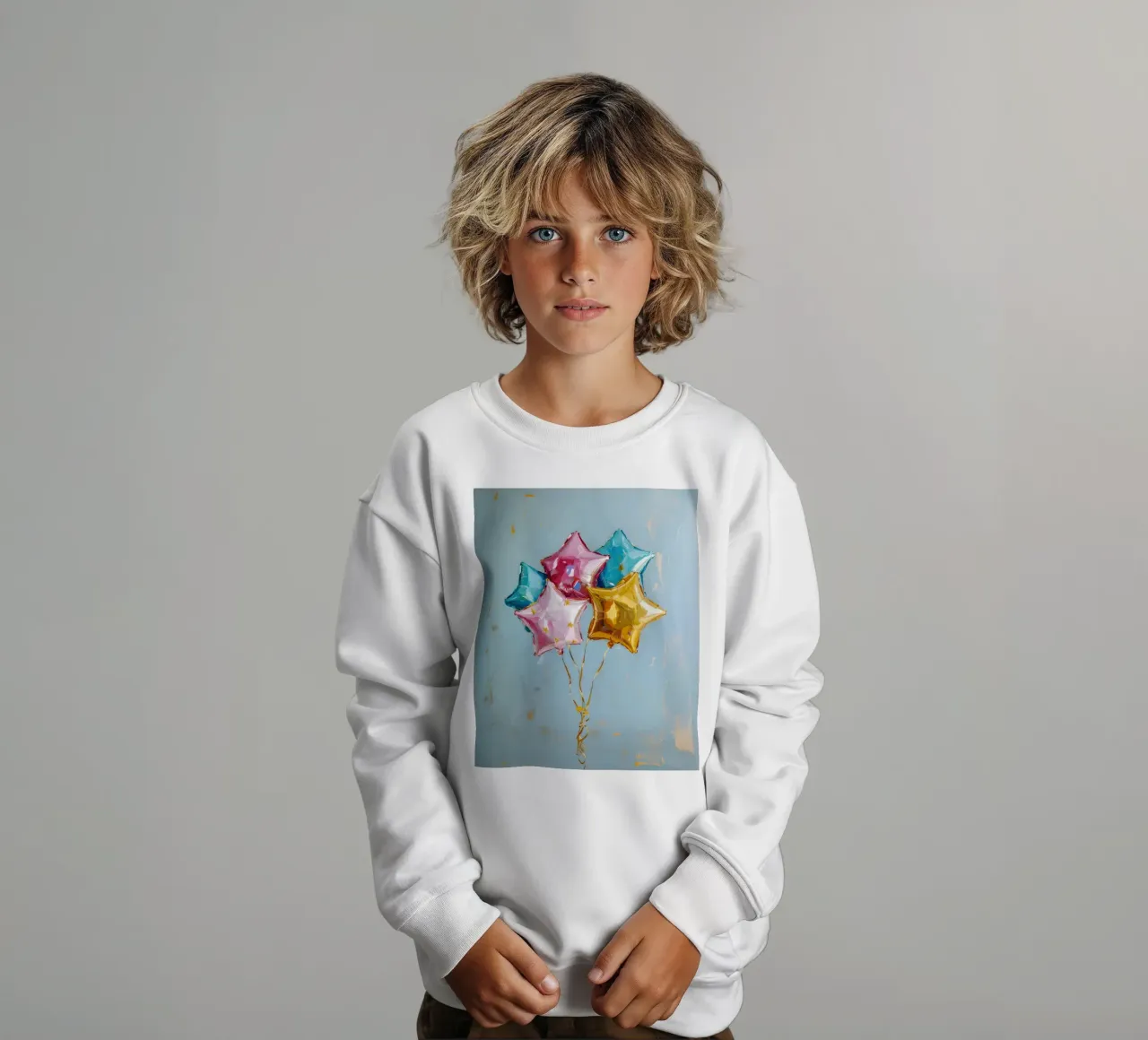 Impresión artística de un cúmulo de globos estrellados - Celebration Vibes sudadera para niño de ClubArt