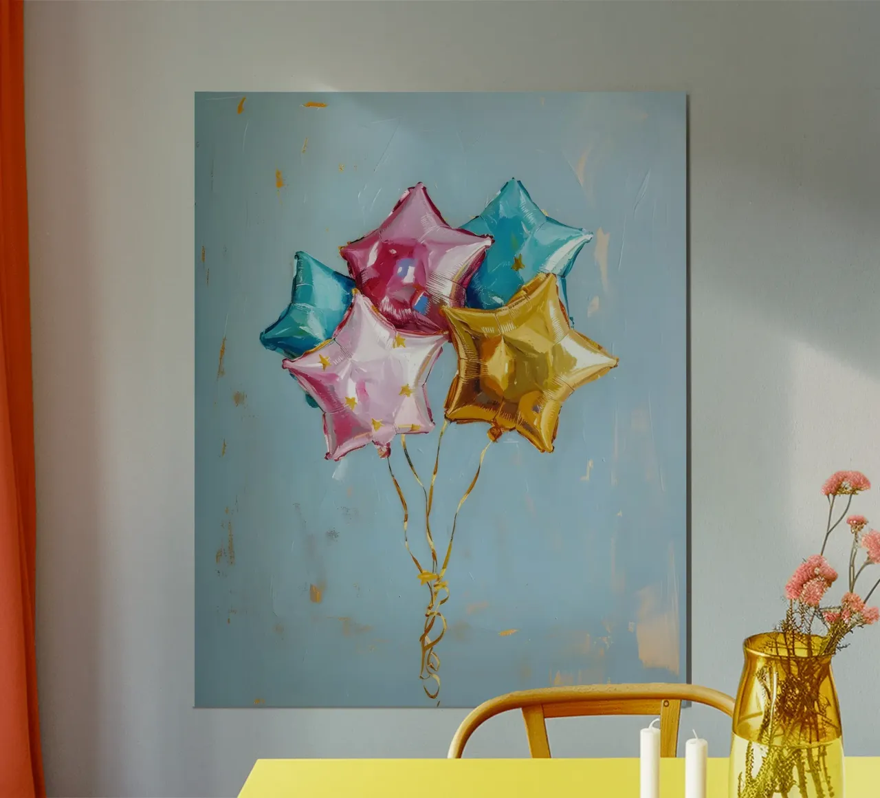 Ster ballon cluster kunstdruk - Celebration Vibes hahnemühle van ClubArt