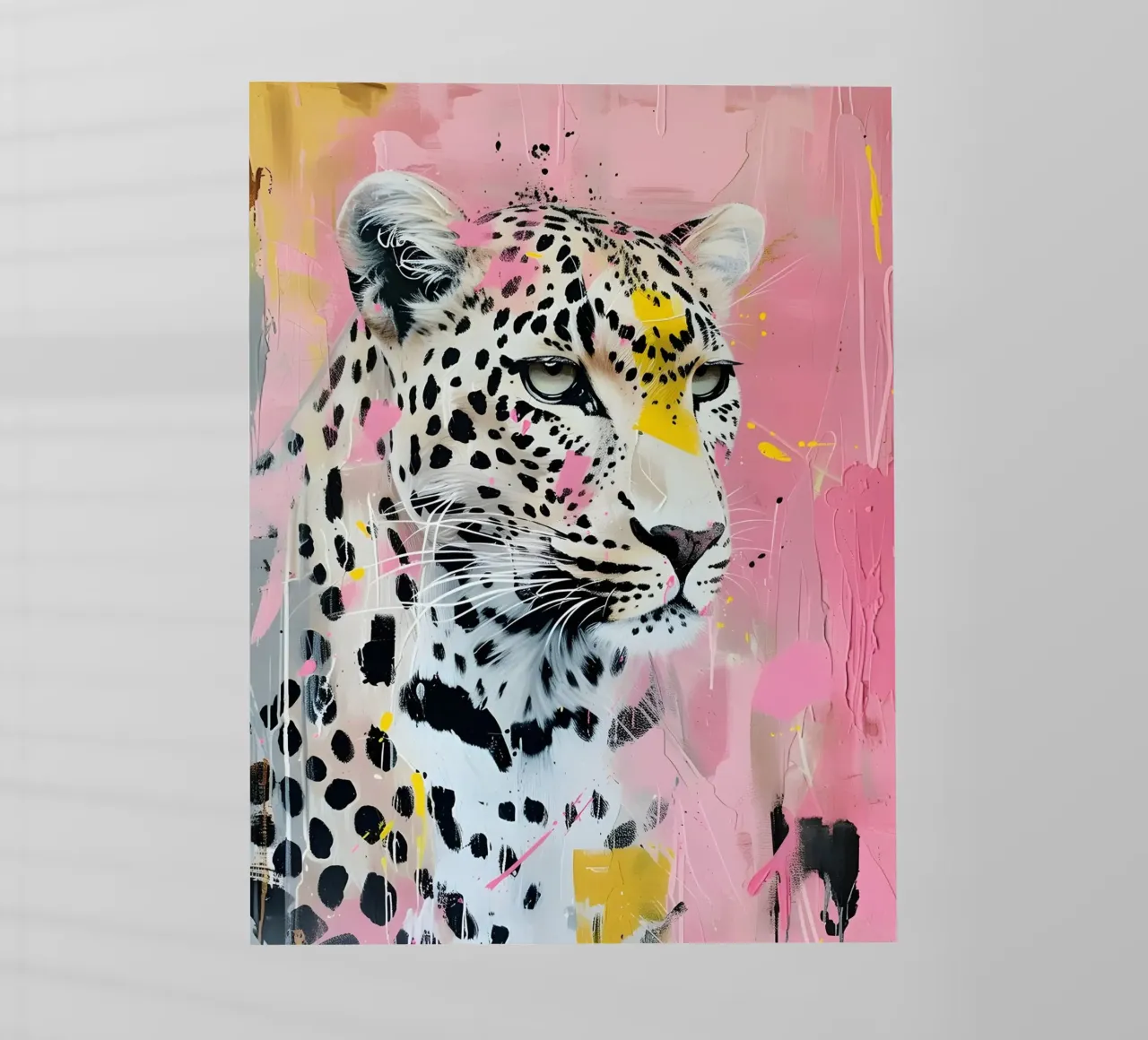 Stampa pop art leopardata vivace - Splatter rosa e giallo pellicola backlit da ClubArt