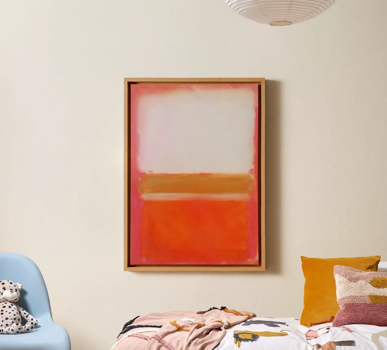 "Senza titolo (bianco, rosa e senape)" di Mark Rothko tela con Cornice a cassetta da Classic Art Prints