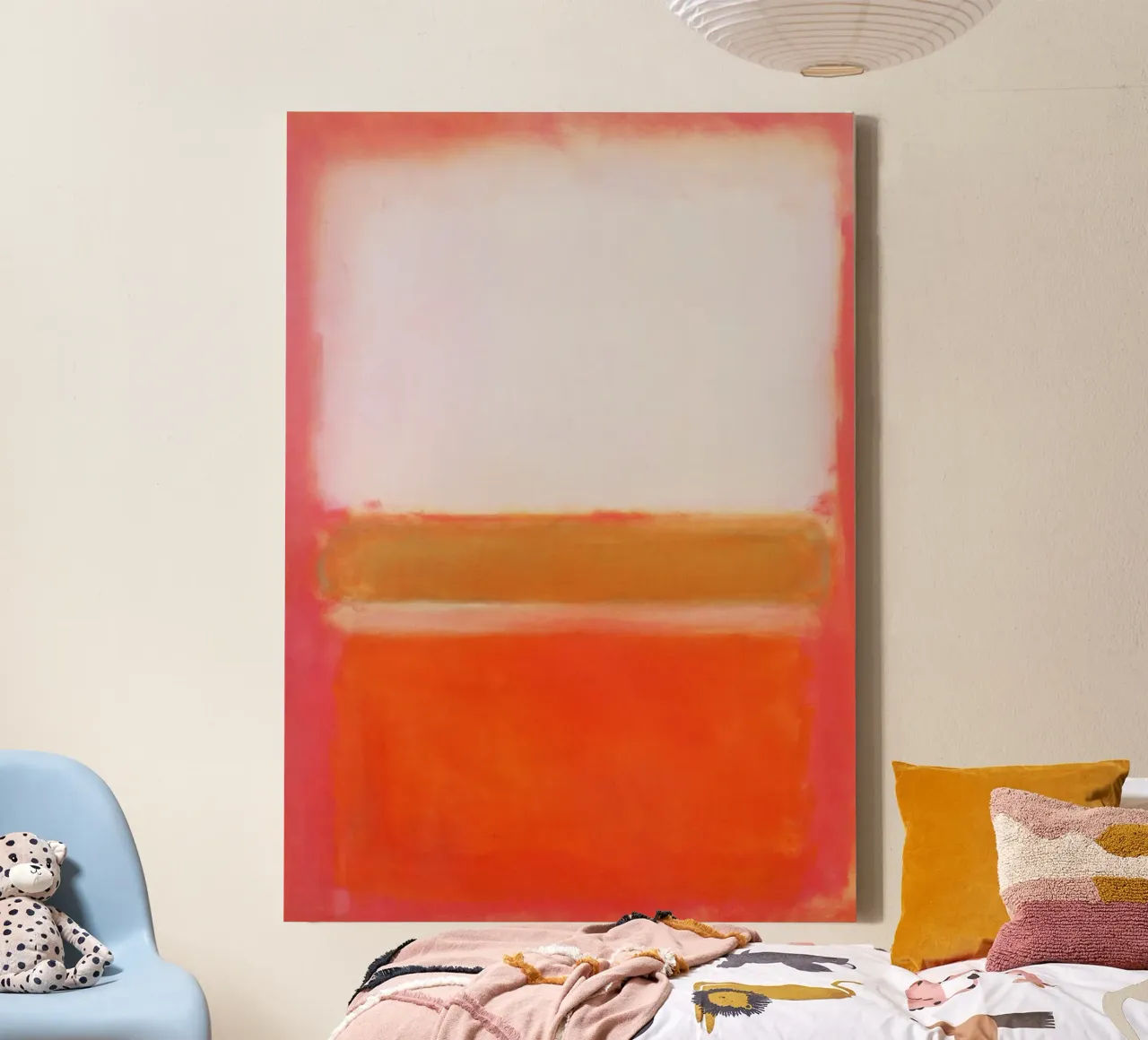 "Senza titolo (bianco, rosa e senape)" di Mark Rothko tela con Cornice a cassetta da Classic Art Prints