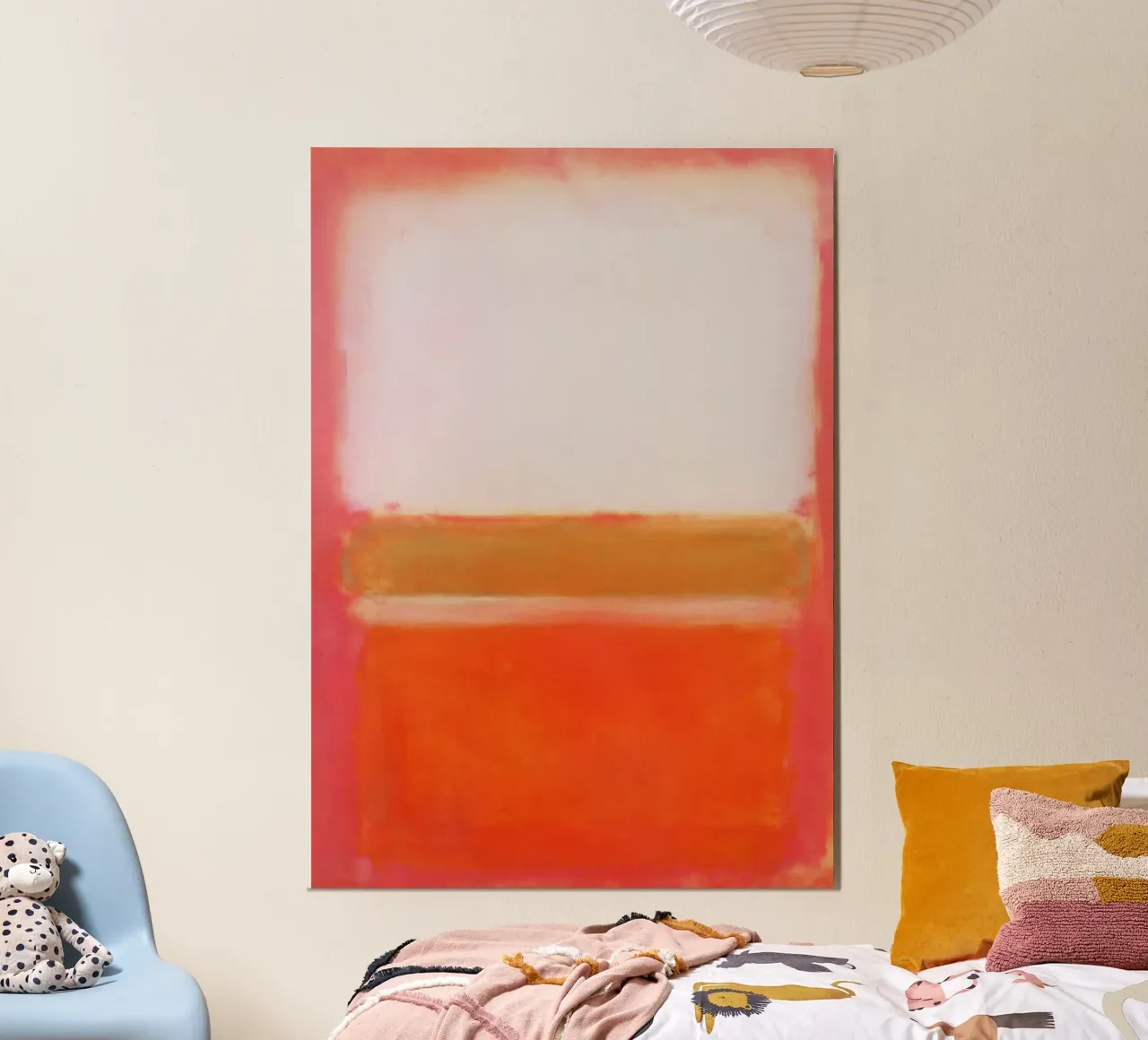 "Senza titolo (bianco, rosa e senape)" di Mark Rothko poster con telaio in legno da Classic Art Prints
