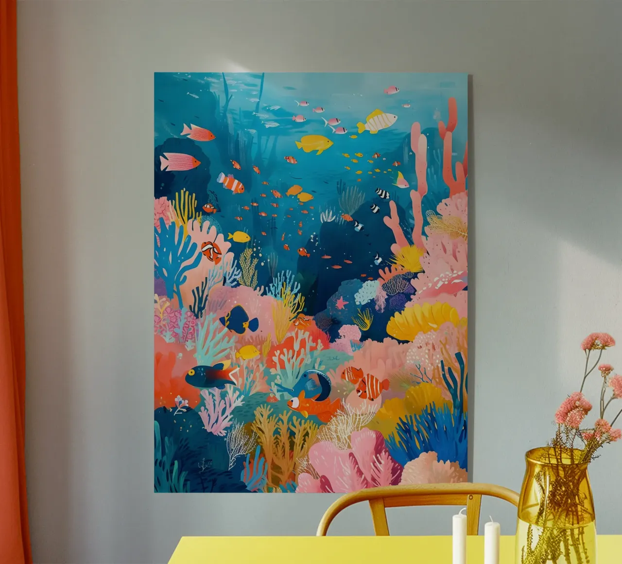 Vibrant Coral Reef Underwater Art - Tropical Fish Pop acrylic glass by ClubArt