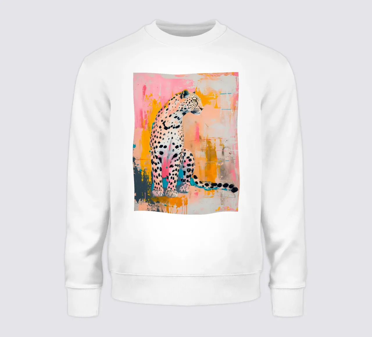 Guepardo vibrante Pop Art Print - Jungla urbana abstracta sudadera de ClubArt
