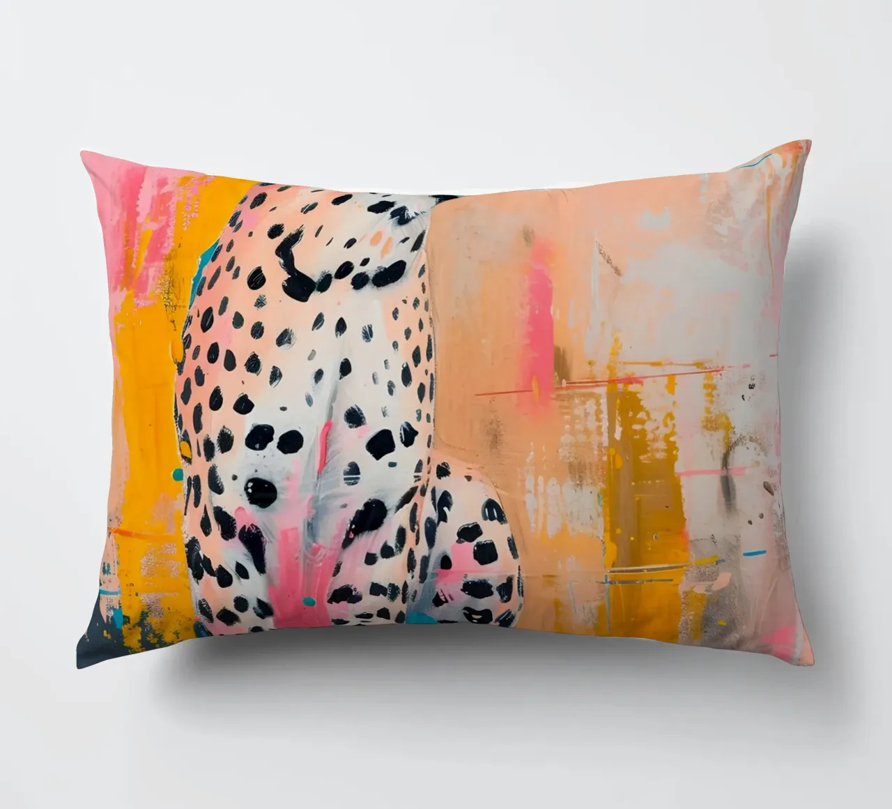 Vibrant Cheetah Pop Art Print - Abstract Urban Jungle decorative cushion by ClubArt